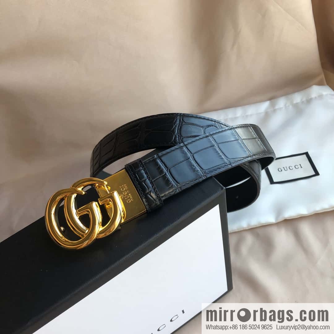 GUCCI G rotating metal clip buckle, double-sided external belt 3.5CM