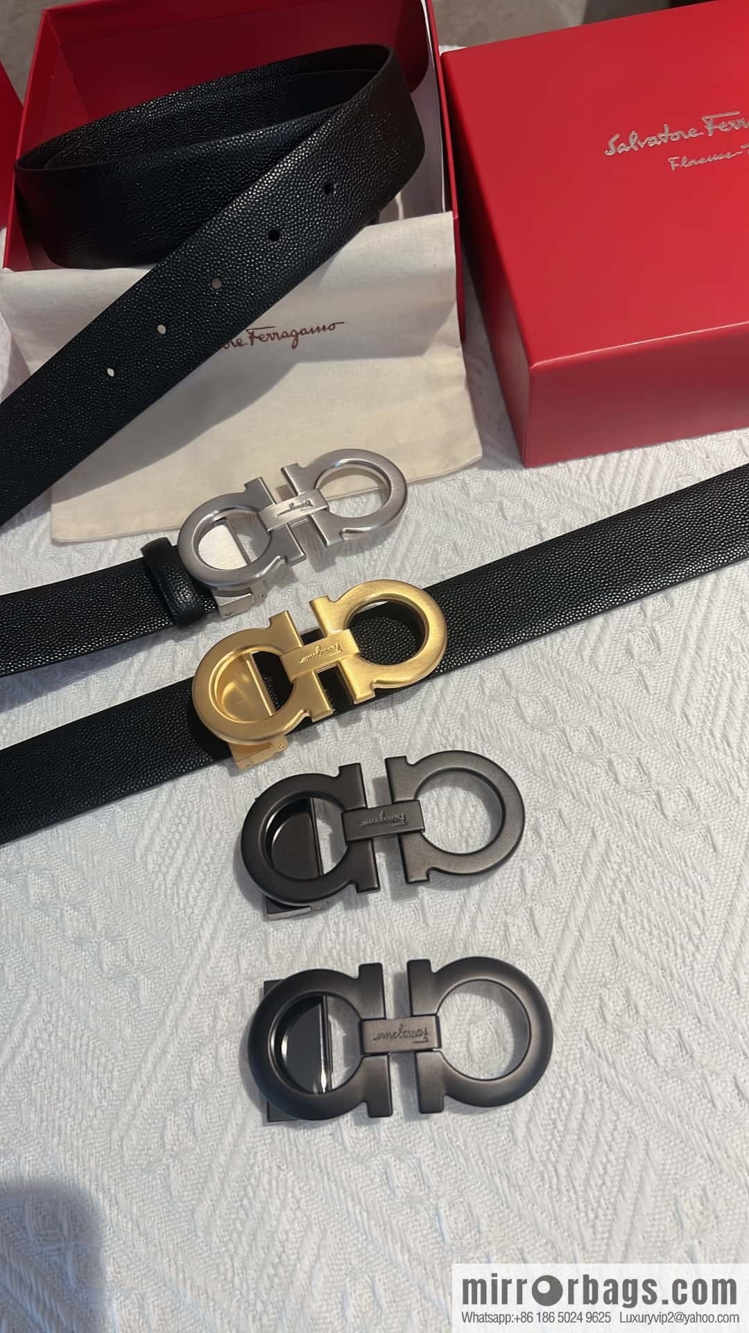 Ferragamo Ferragamo, exquisite figure 8 metal clasp, cowhide belt 3.5cm