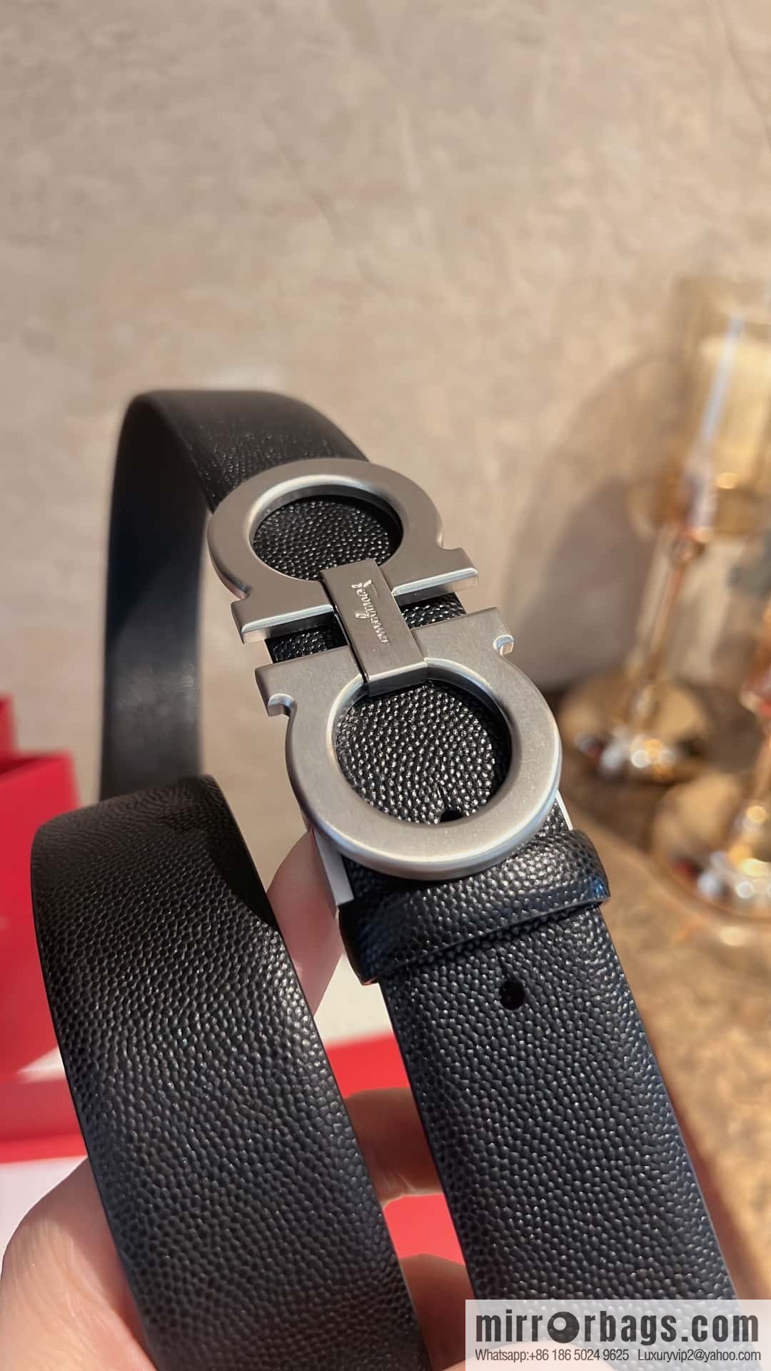 Ferragamo Ferragamo, exquisite figure 8 metal clasp, cowhide belt 3.5cm