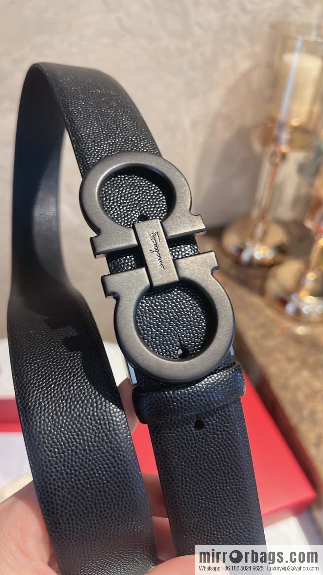 Ferragamo Ferragamo, exquisite figure 8 metal clasp, cowhide belt 3.5cm
