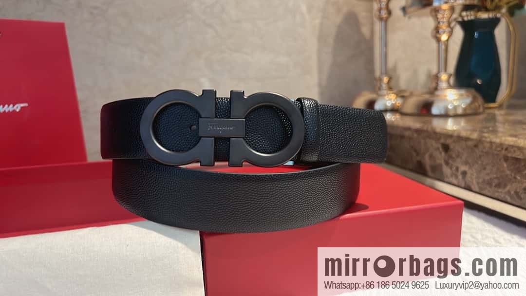 Ferragamo Ferragamo, exquisite figure 8 metal clasp, cowhide belt 3.5cm