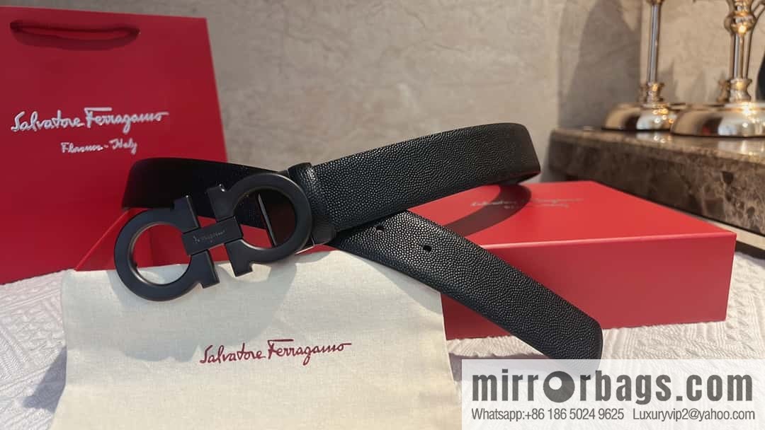 Ferragamo Ferragamo, exquisite figure 8 metal clasp, cowhide belt 3.5cm