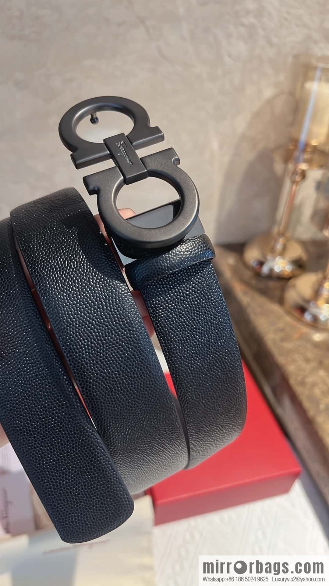 Ferragamo Ferragamo, exquisite figure 8 metal clasp, cowhide belt 3.5cm
