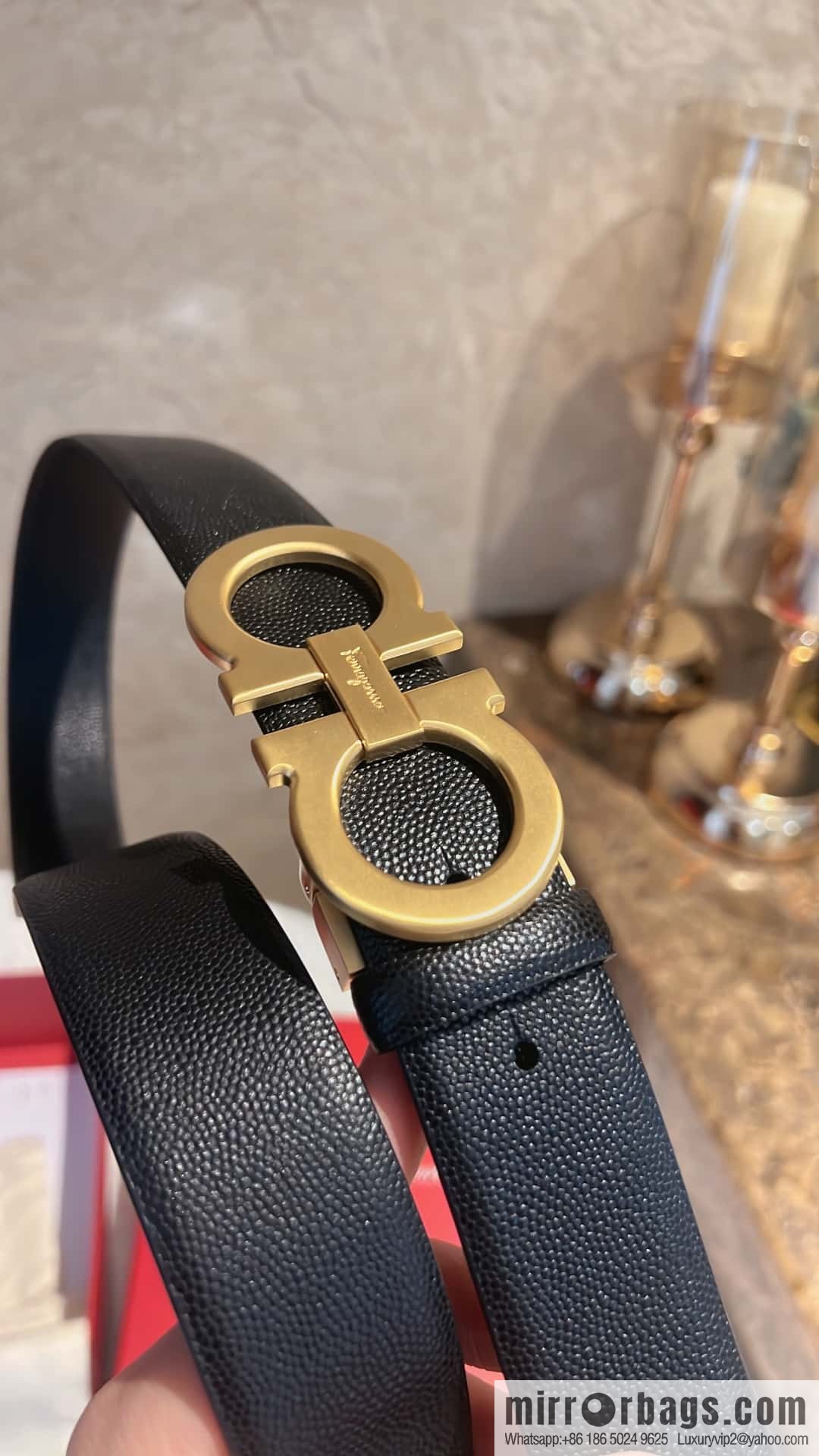 Ferragamo Ferragamo, exquisite figure 8 metal clasp, cowhide belt 3.5cm