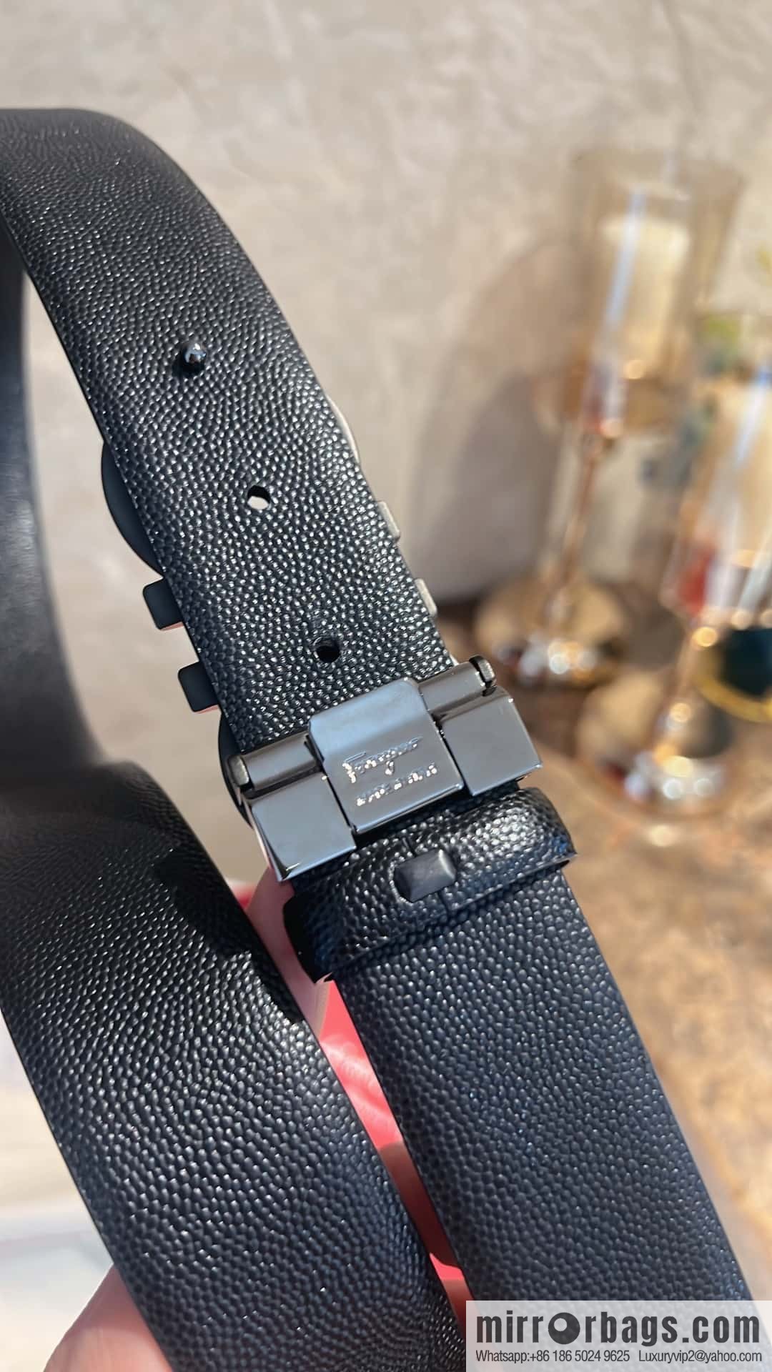 Ferragamo Ferragamo, exquisite figure 8 metal clasp, cowhide belt 3.5cm