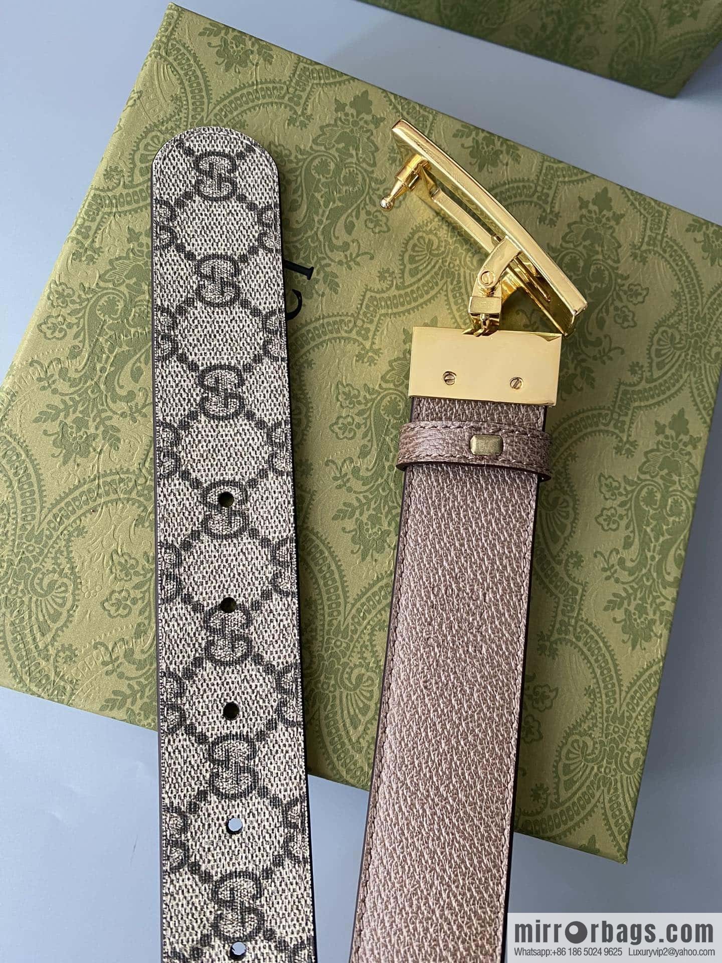 GUCCI 3.5cm square G-buckle double-sided belt
