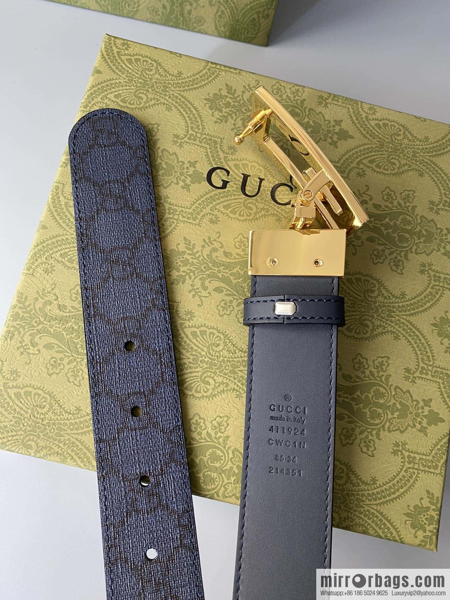 GUCCI 3.5cm square G-buckle double-sided belt