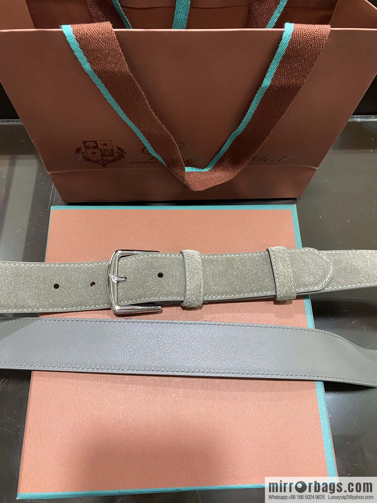 Loro Piana, imported suede top layer cowhide belt 3.5cm