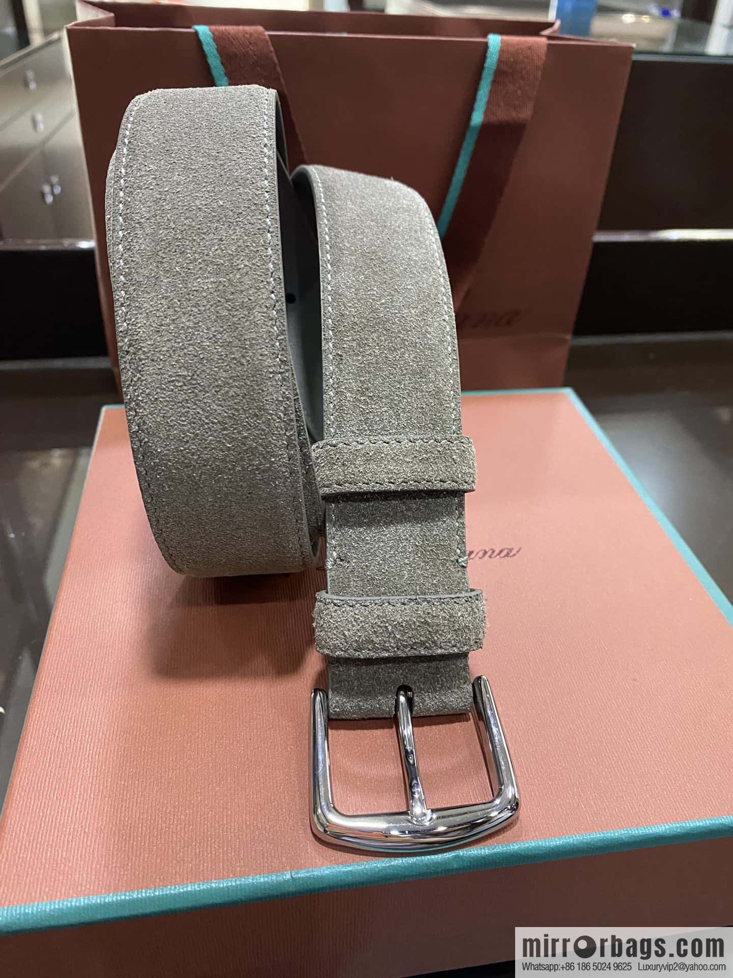 Loro Piana, imported suede top layer cowhide belt 3.5cm