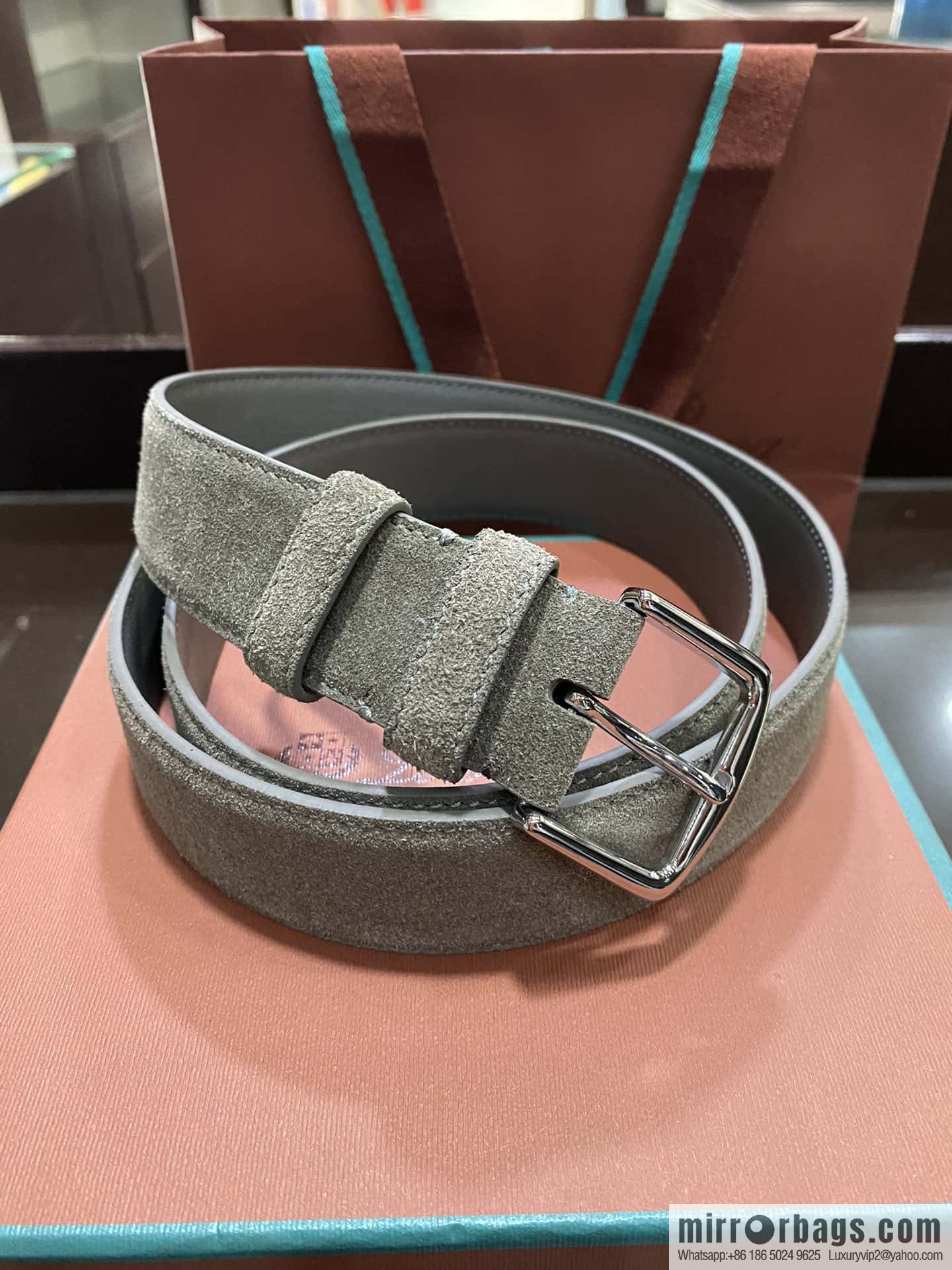 Loro Piana, imported suede top layer cowhide belt 3.5cm