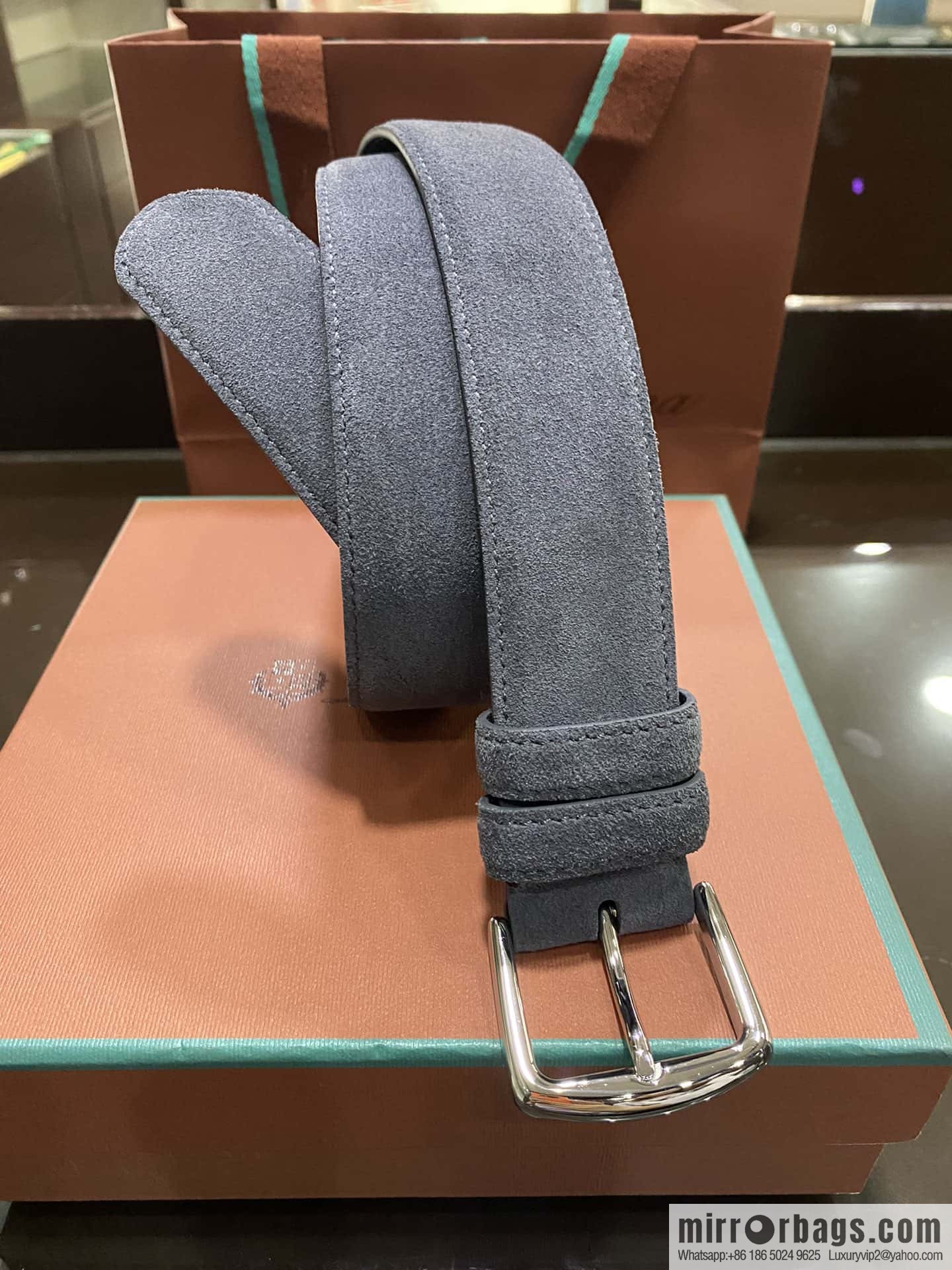 Loro Piana, imported suede top layer cowhide belt 3.5cm