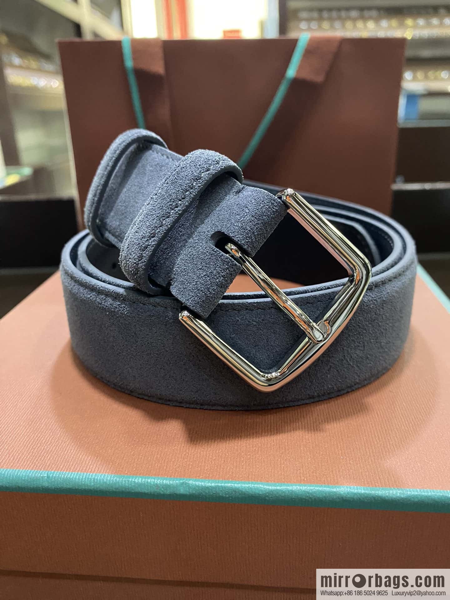 Loro Piana, imported suede top layer cowhide belt 3.5cm