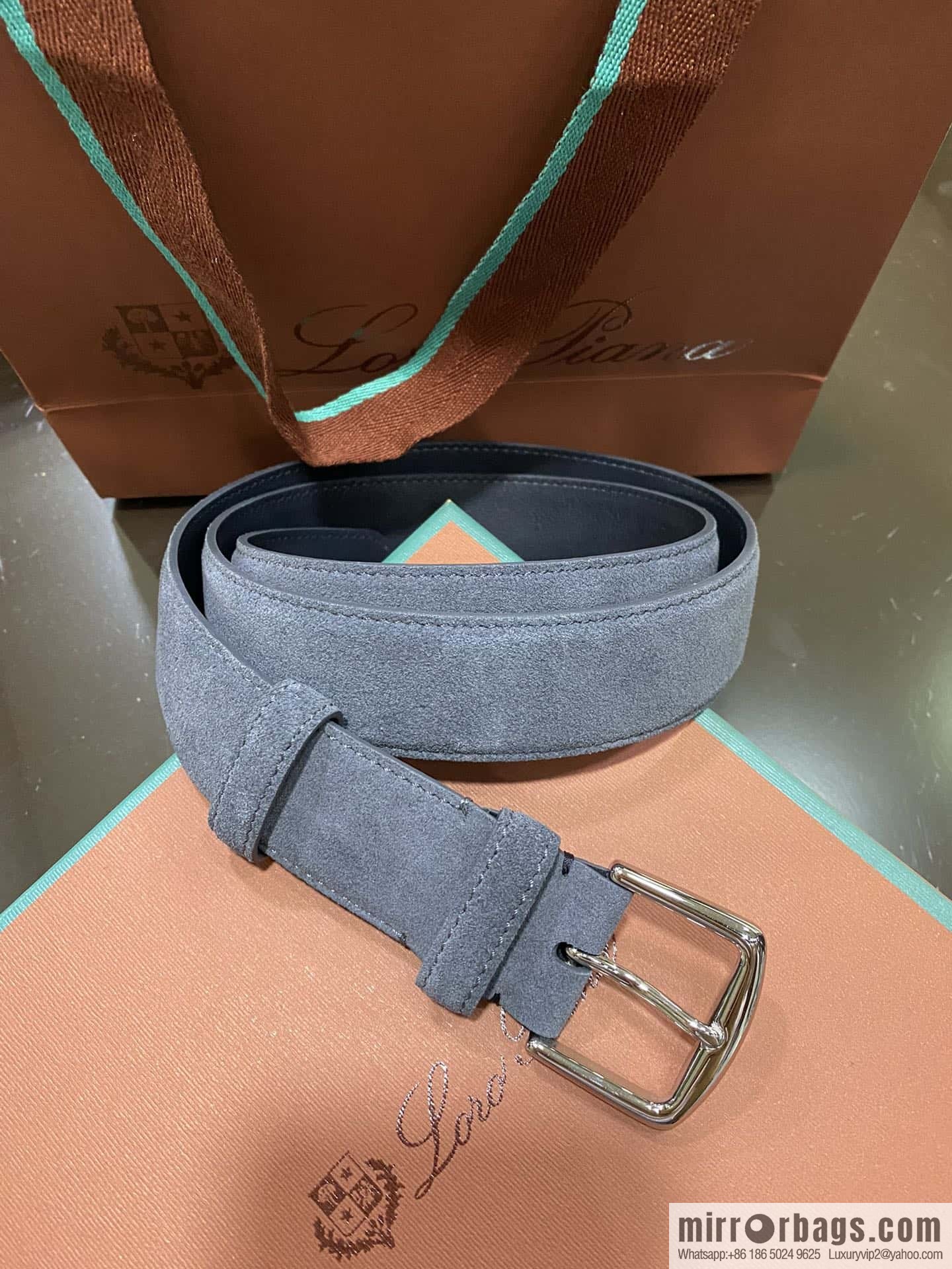 Loro Piana, imported suede top layer cowhide belt 3.5cm