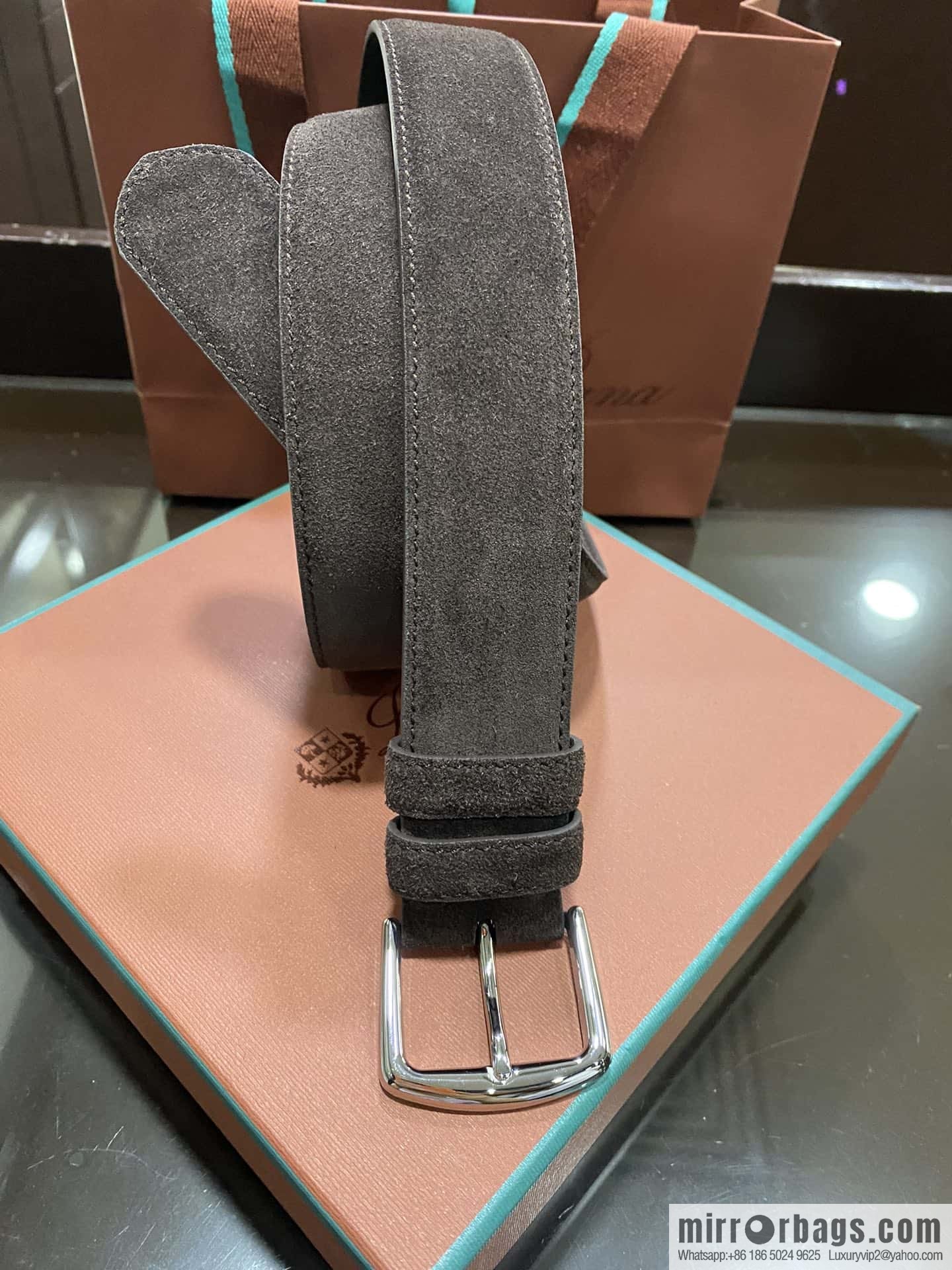 Loro Piana, imported suede top layer cowhide belt 3.5cm