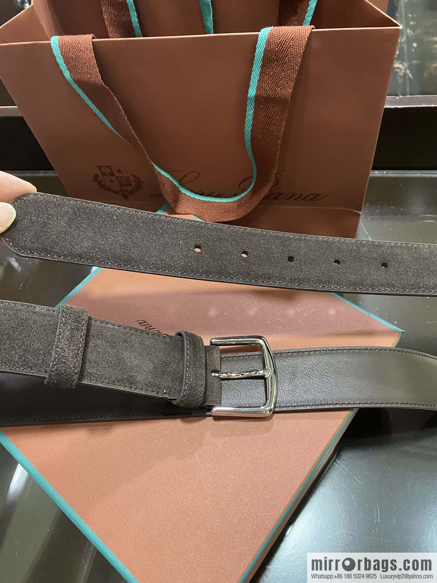 Loro Piana, imported suede top layer cowhide belt 3.5cm