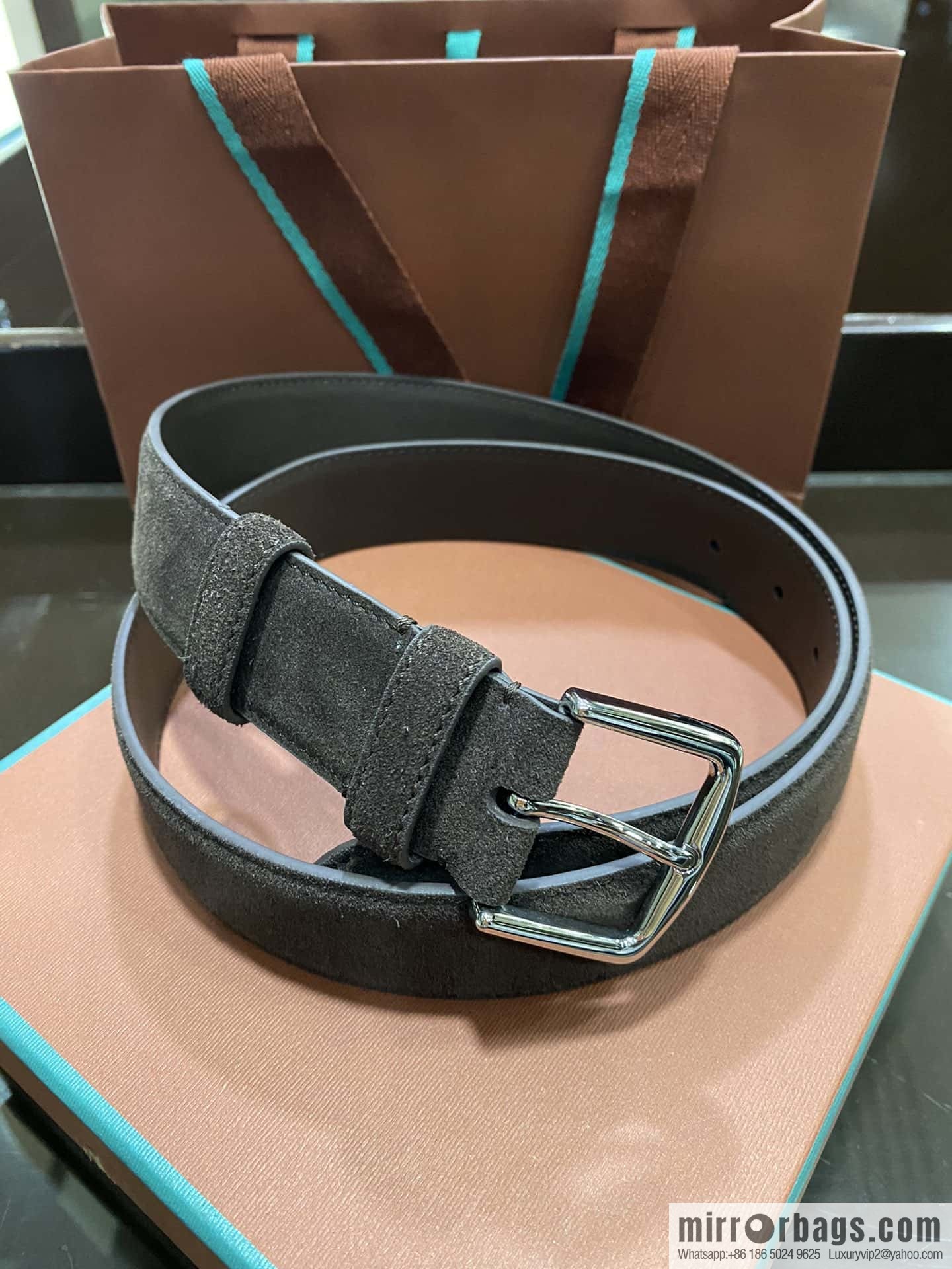 Loro Piana, imported suede top layer cowhide belt 3.5cm