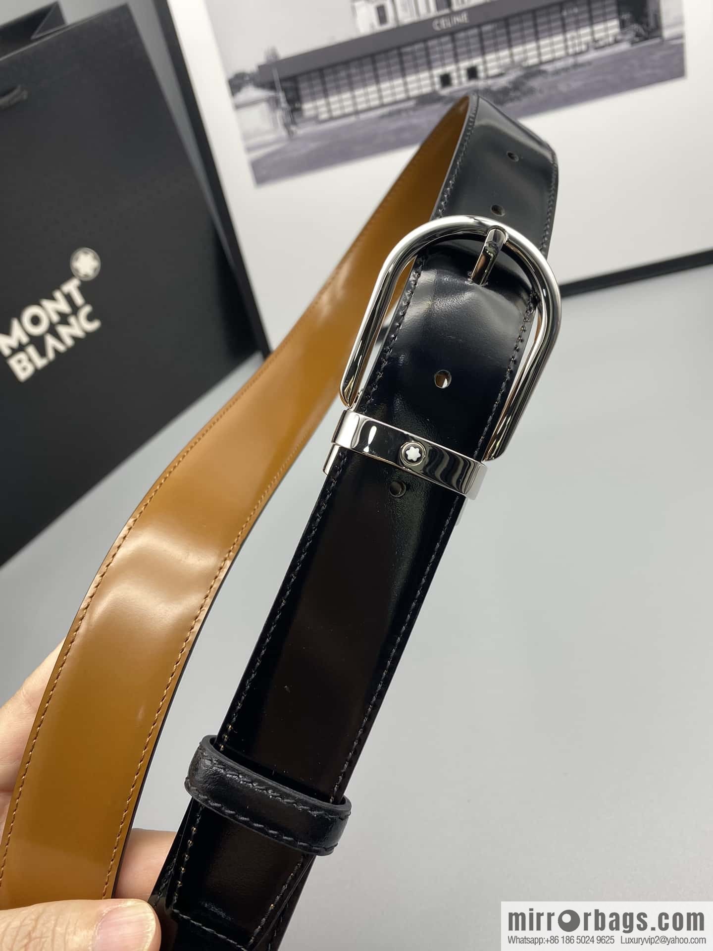 MONTBLANC Montblanc, pin metal, men's belt width: 3.0