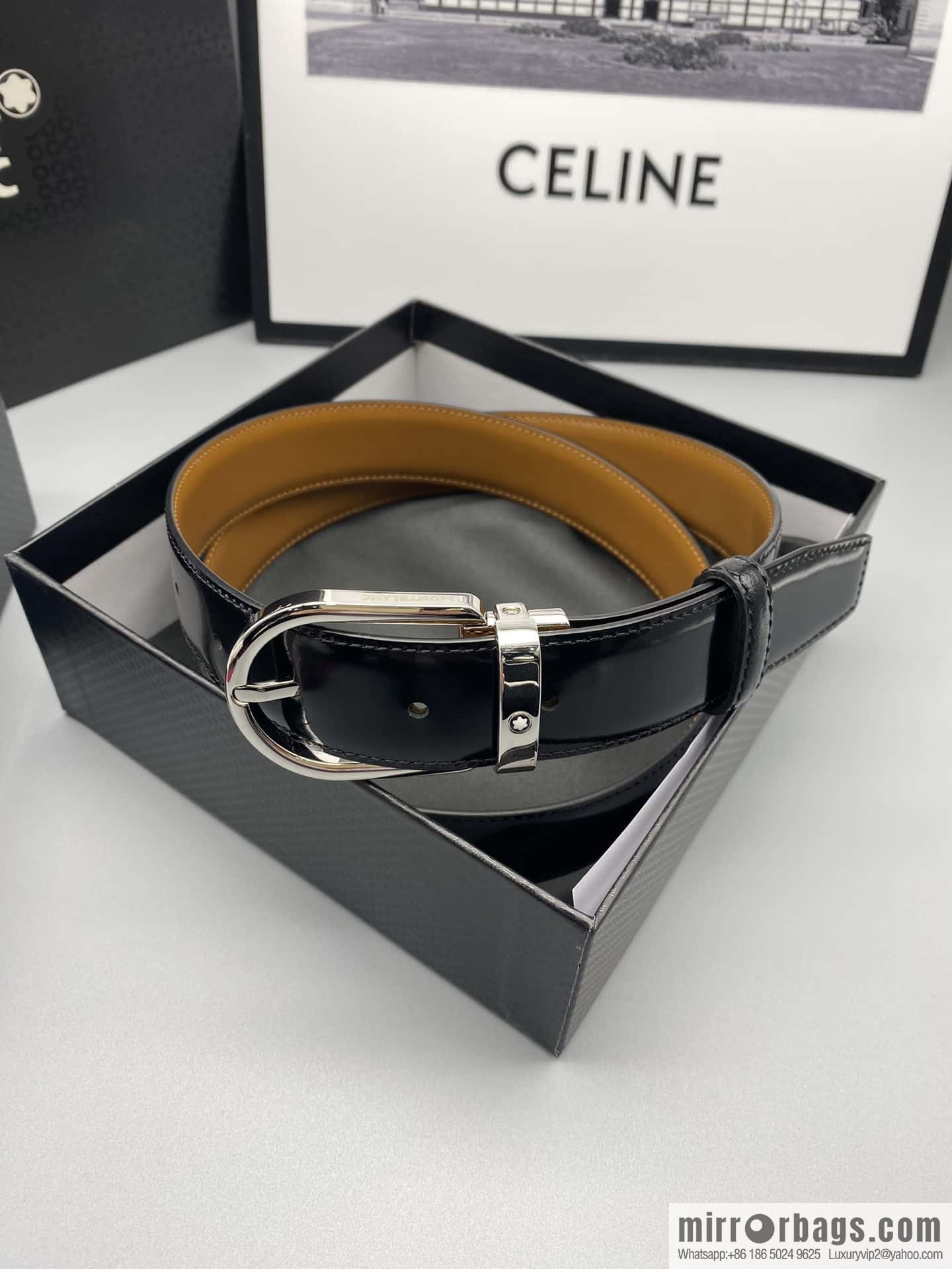 MONTBLANC Montblanc, pin metal, men's belt width: 3.0