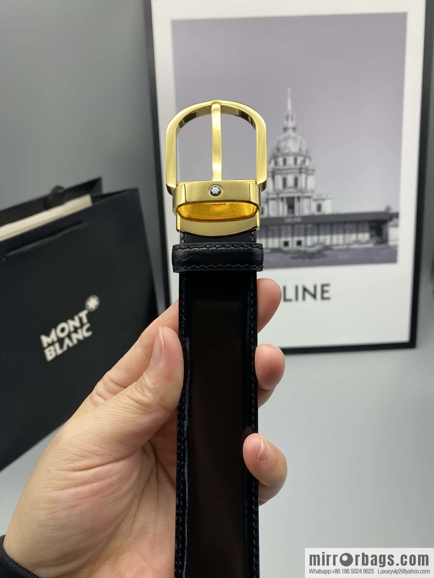 MONTBLANC Montblanc, pin metal, men's belt width: 3.0