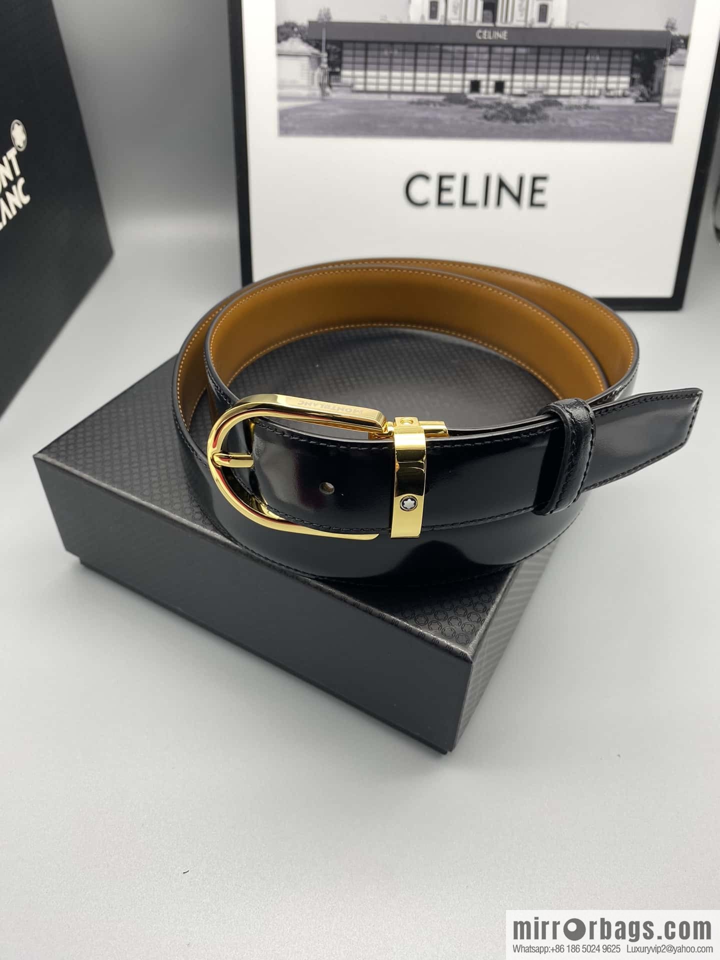 MONTBLANC Montblanc, pin metal, men's belt width: 3.0