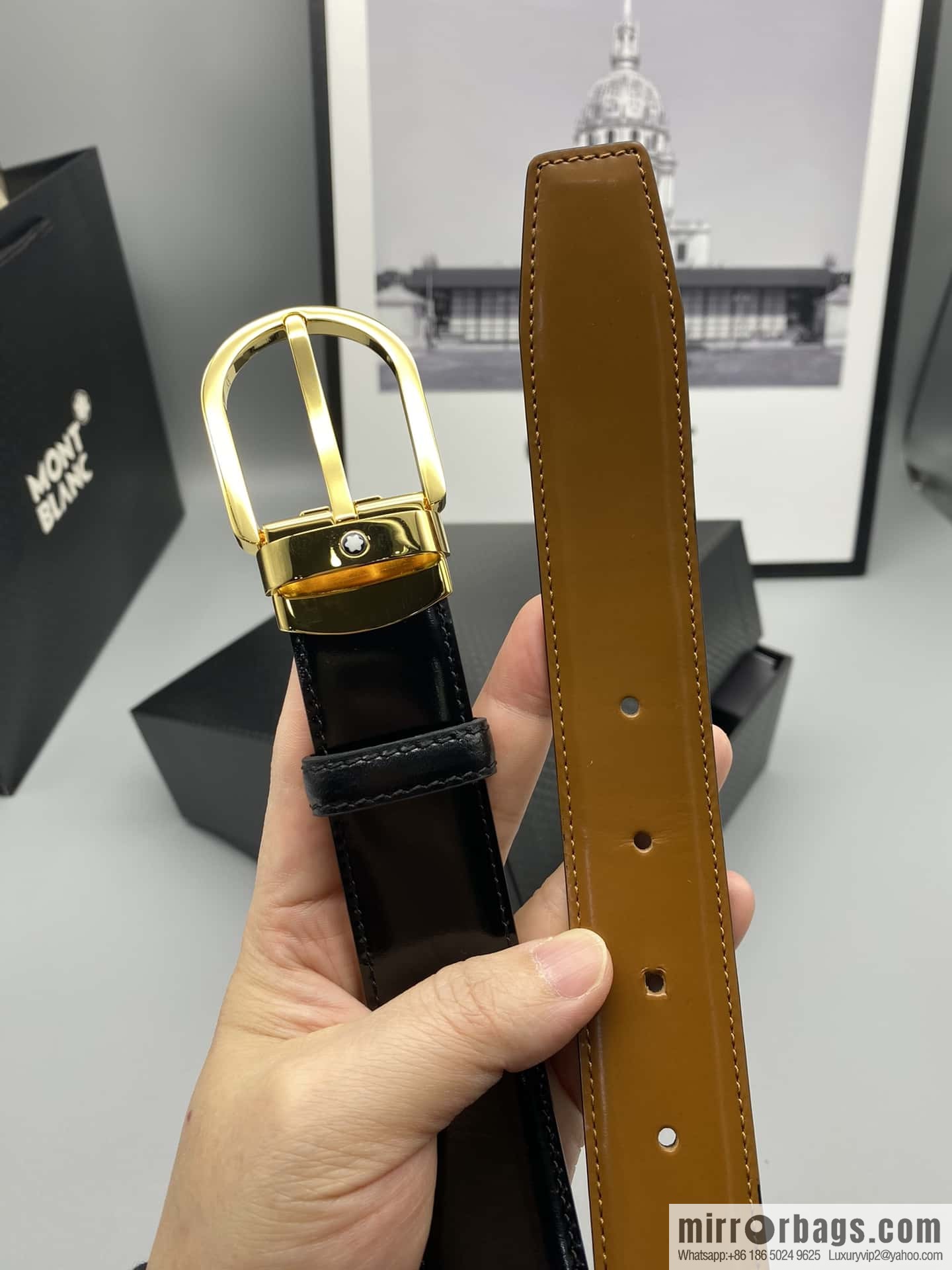 MONTBLANC Montblanc, pin metal, men's belt width: 3.0