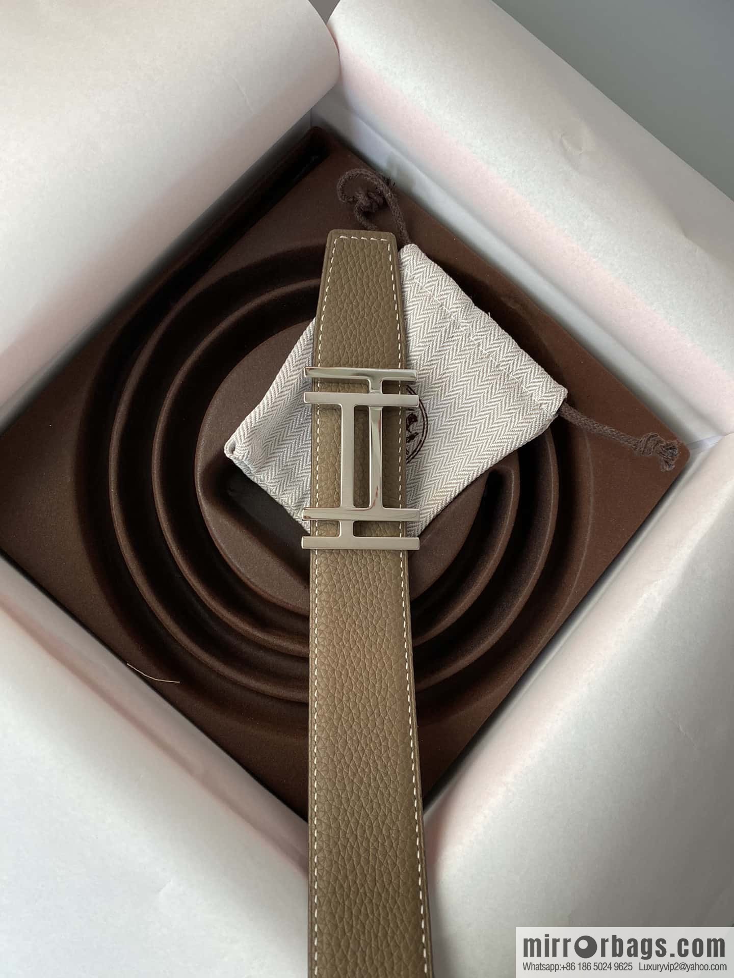 Hermes Togo Leather Double Sided Leather Belt 32mm
