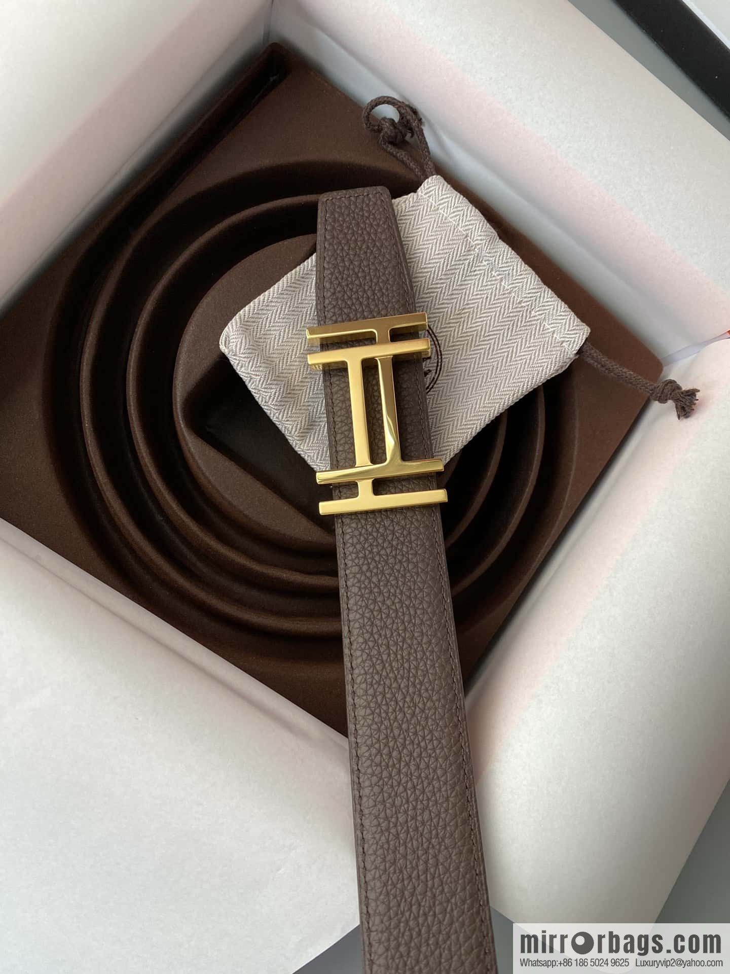 Hermes Togo Leather Double Sided Leather Belt 32mm