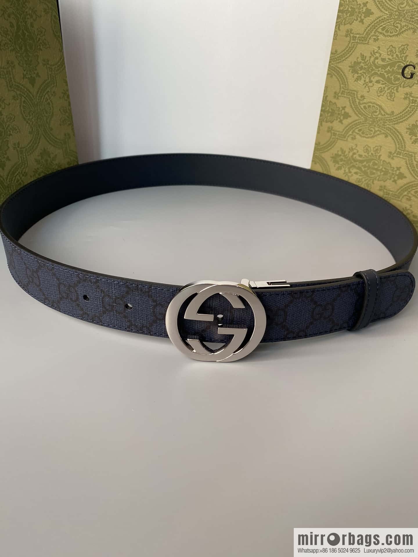 GUCCI 3.5cm square G-buckle double-sided belt