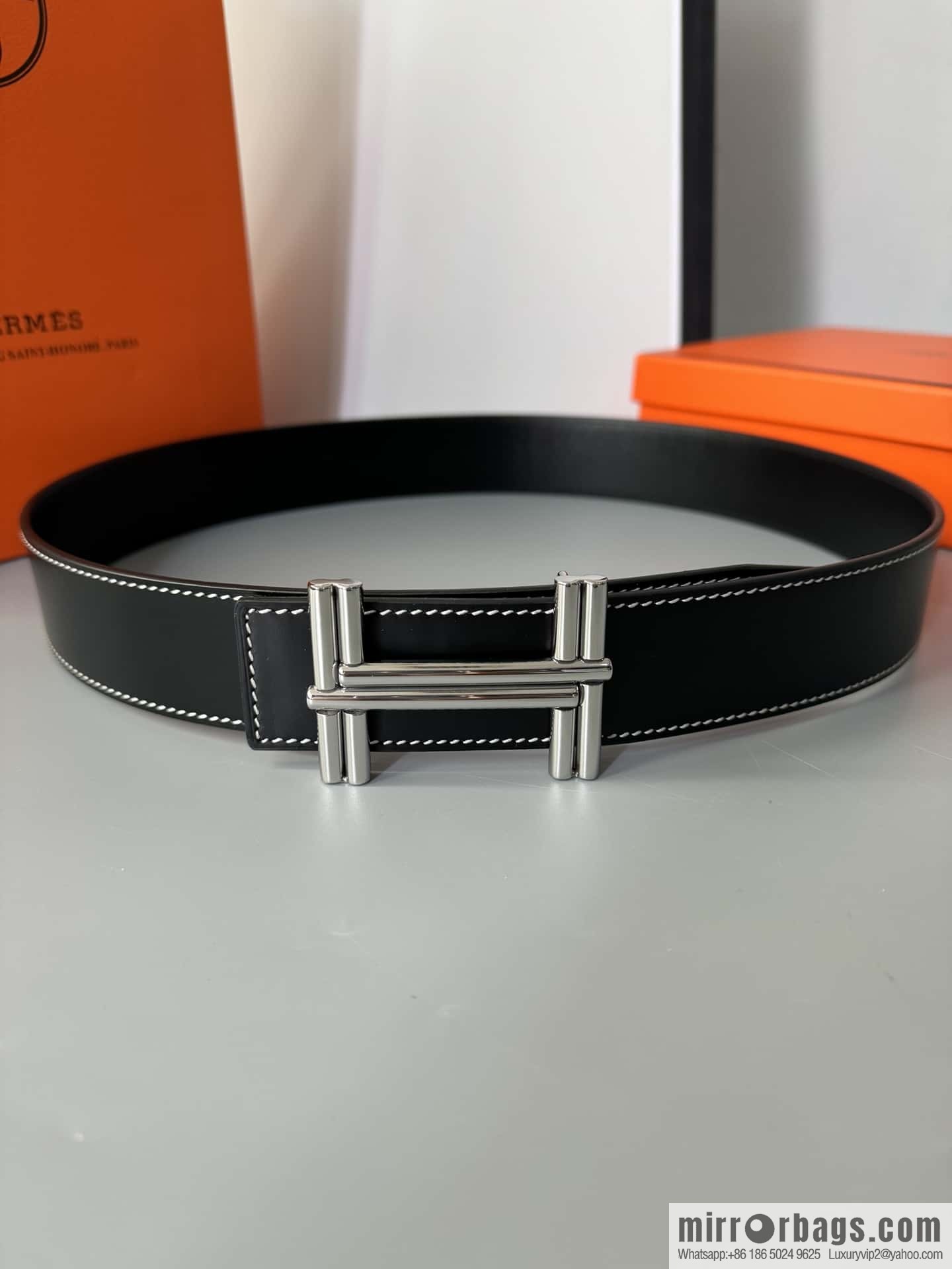 Hermes Hermes, double-sided delicate cowhide belt 38mm