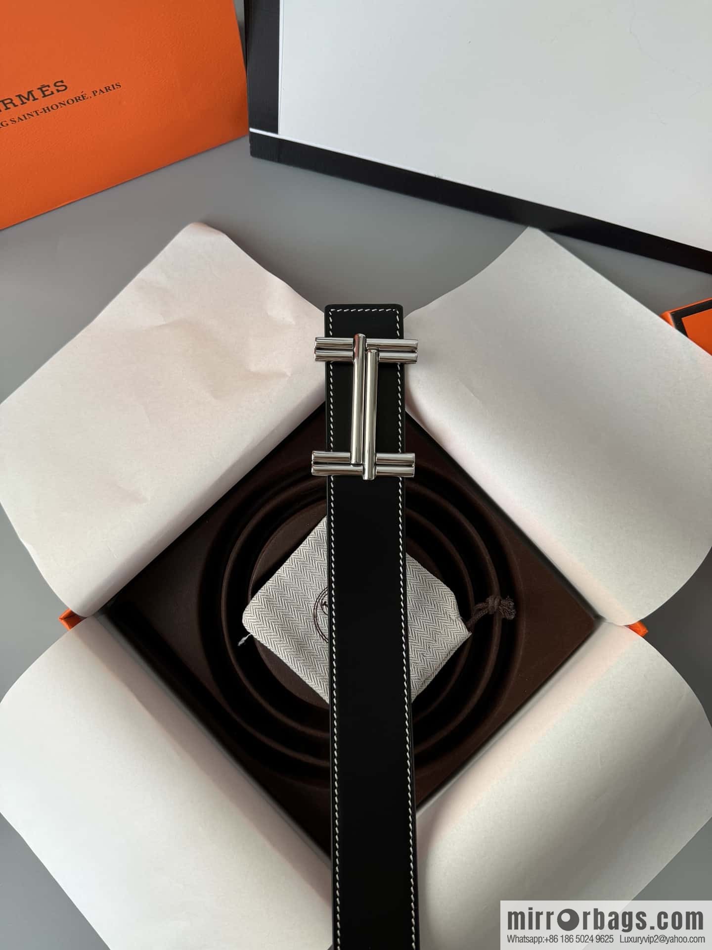 Hermes Hermes, double-sided delicate cowhide belt 38mm