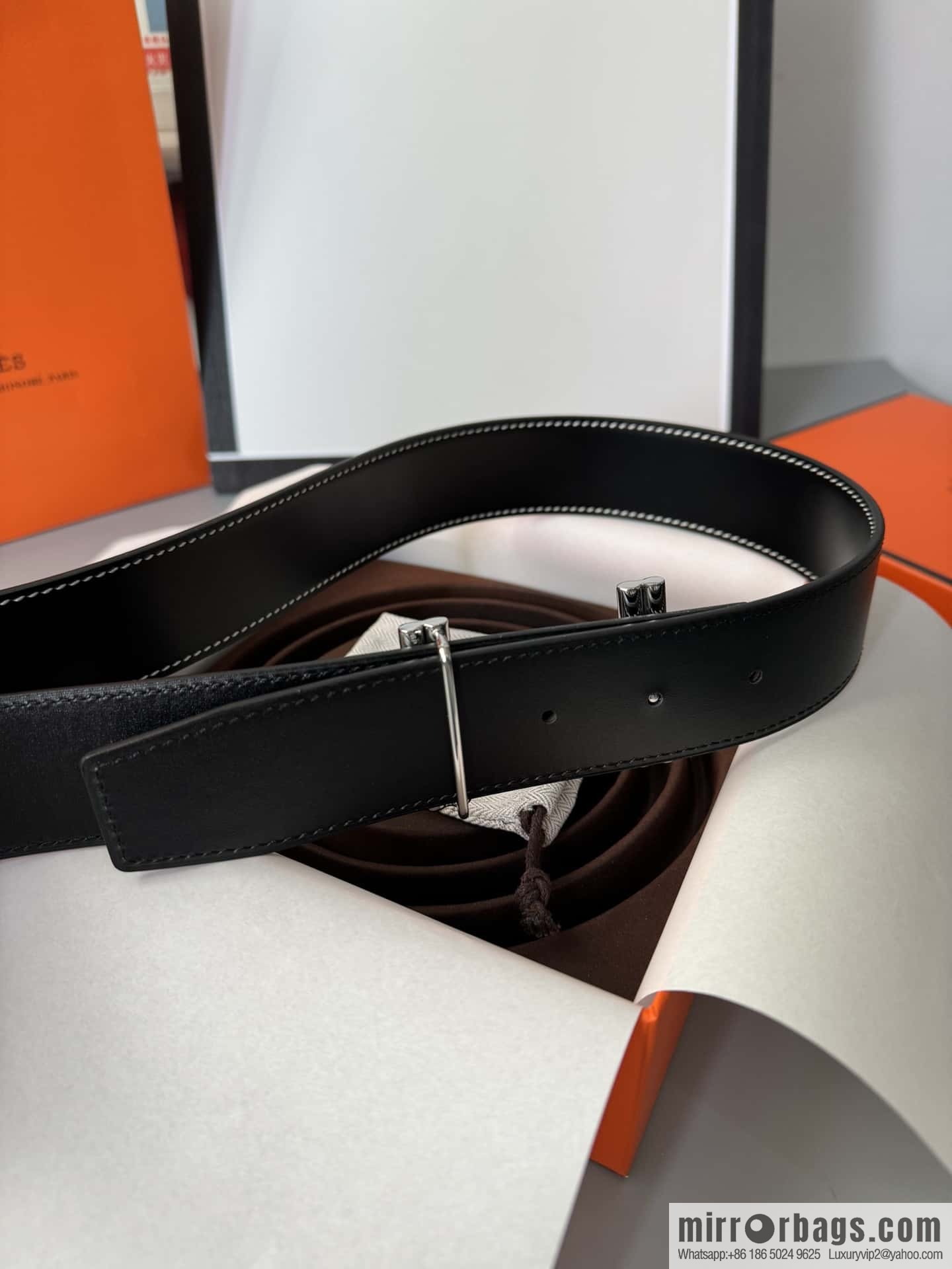 Hermes Hermes, double-sided delicate cowhide belt 38mm