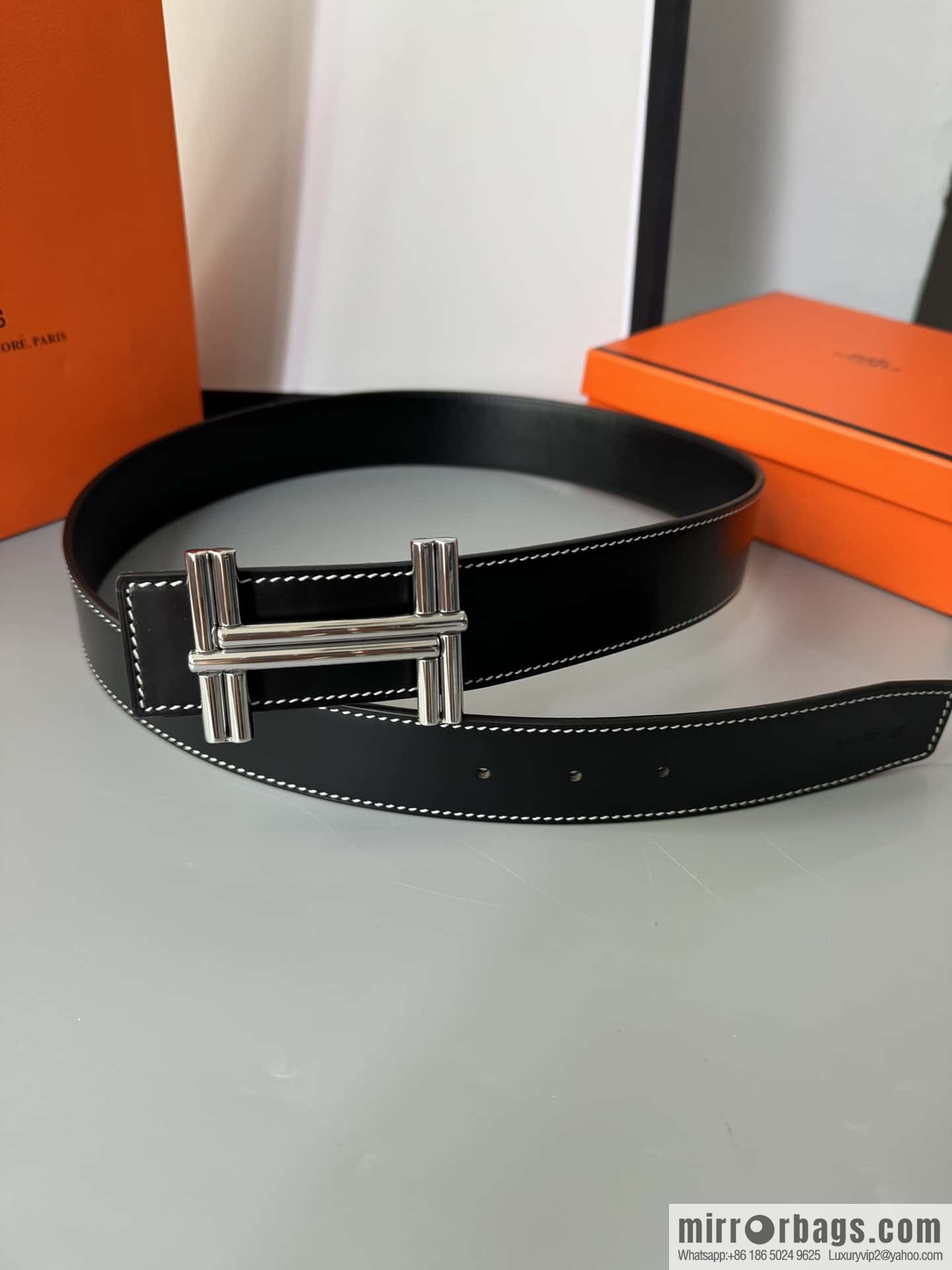 Hermes Hermes, double-sided delicate cowhide belt 38mm