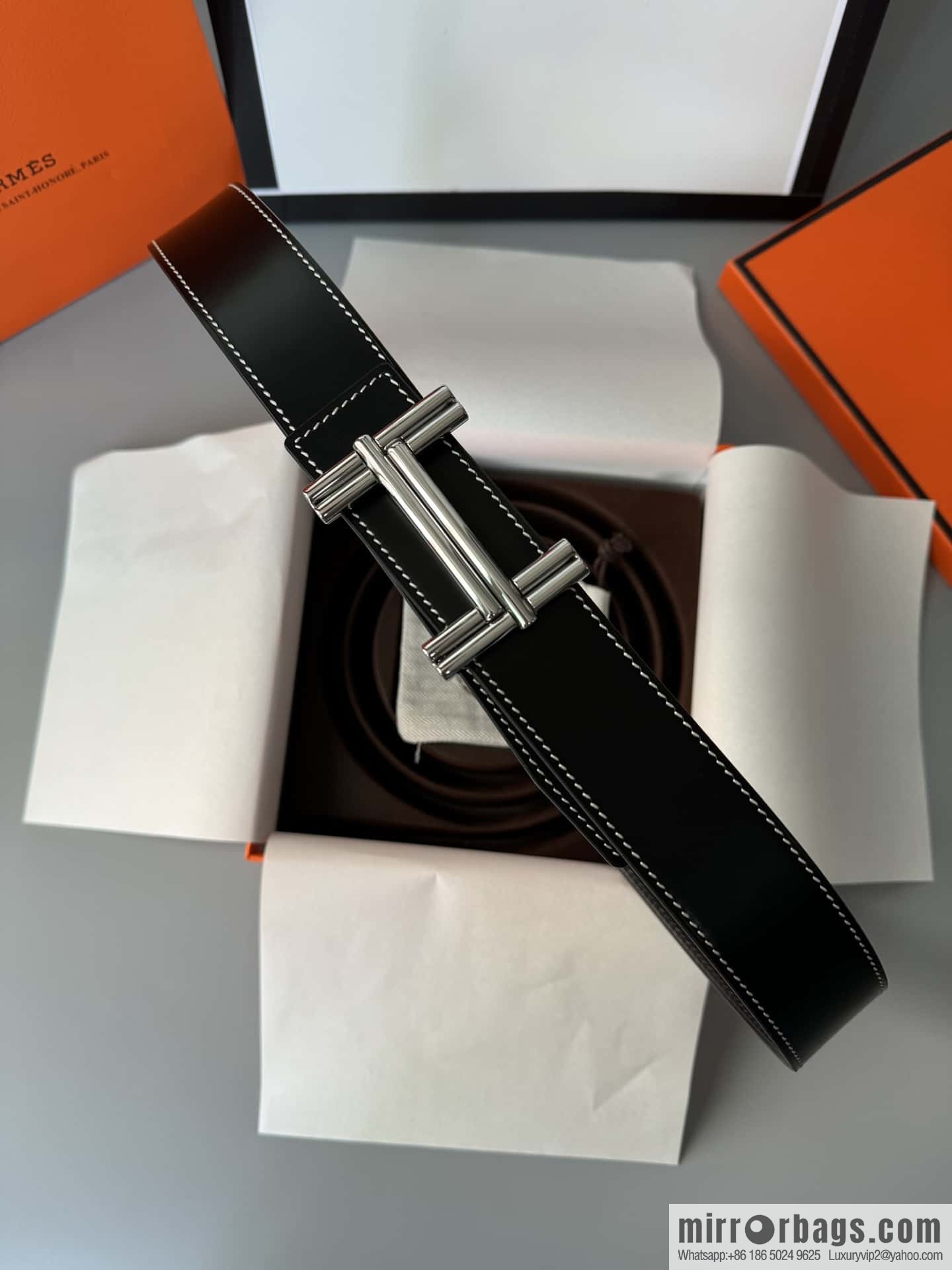Hermes Hermes, double-sided delicate cowhide belt 38mm