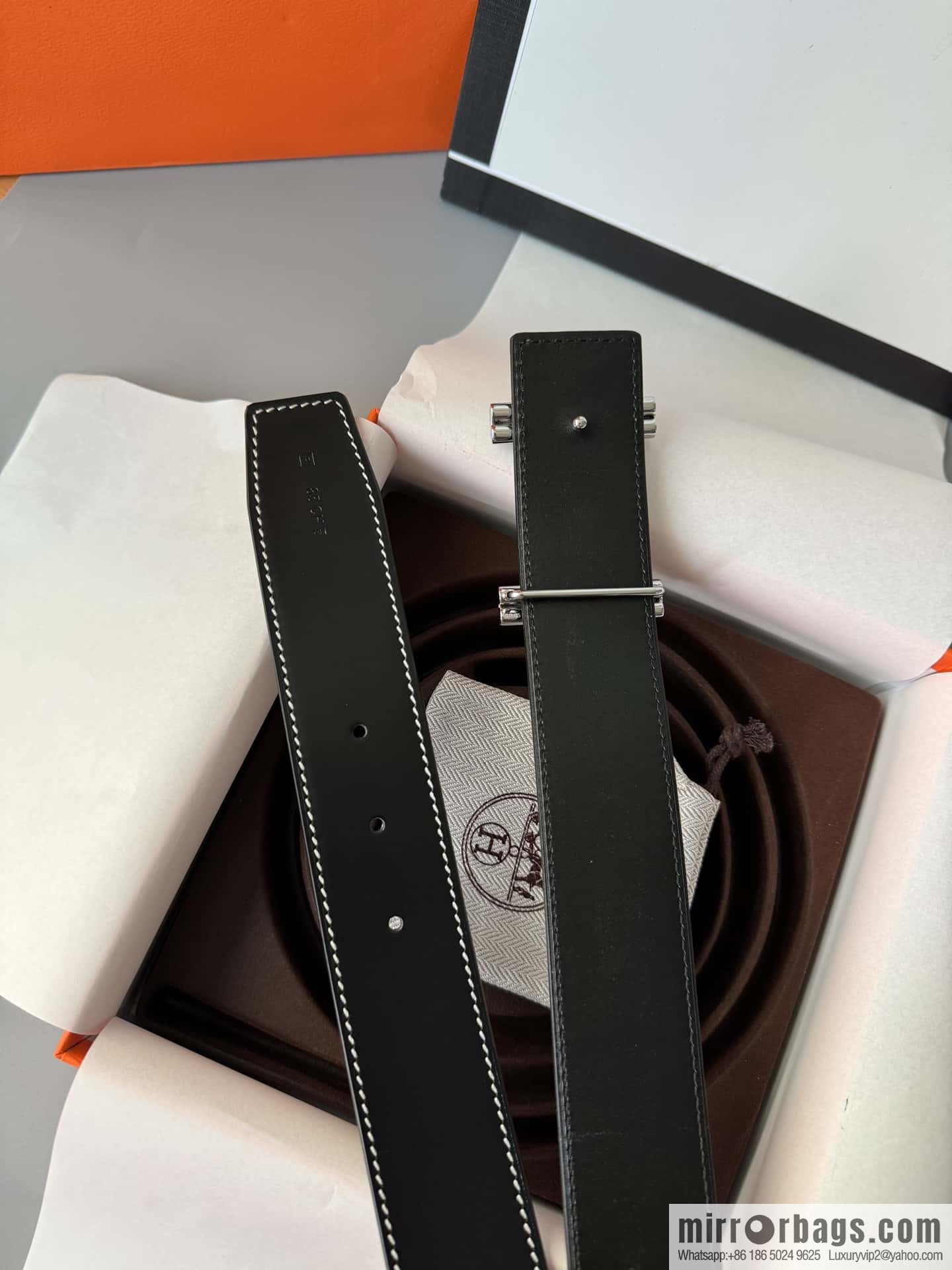 Hermes Hermes, double-sided delicate cowhide belt 38mm