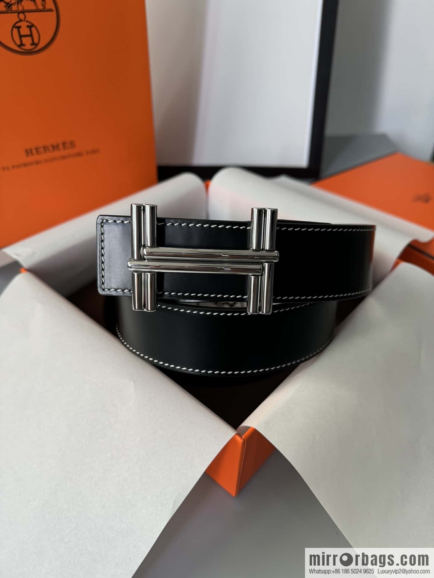 Hermes Hermes, double-sided delicate cowhide belt 38mm