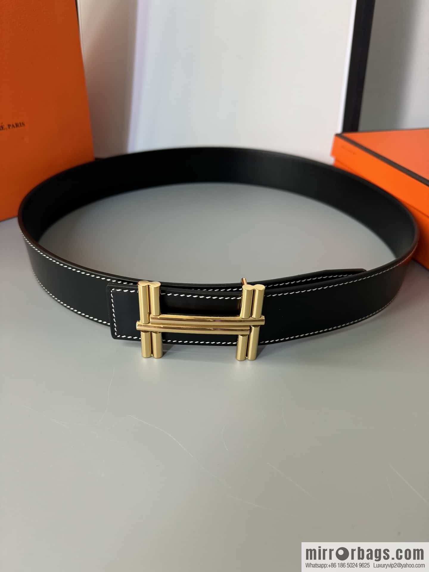 Hermes Hermes, double-sided delicate cowhide belt 38mm