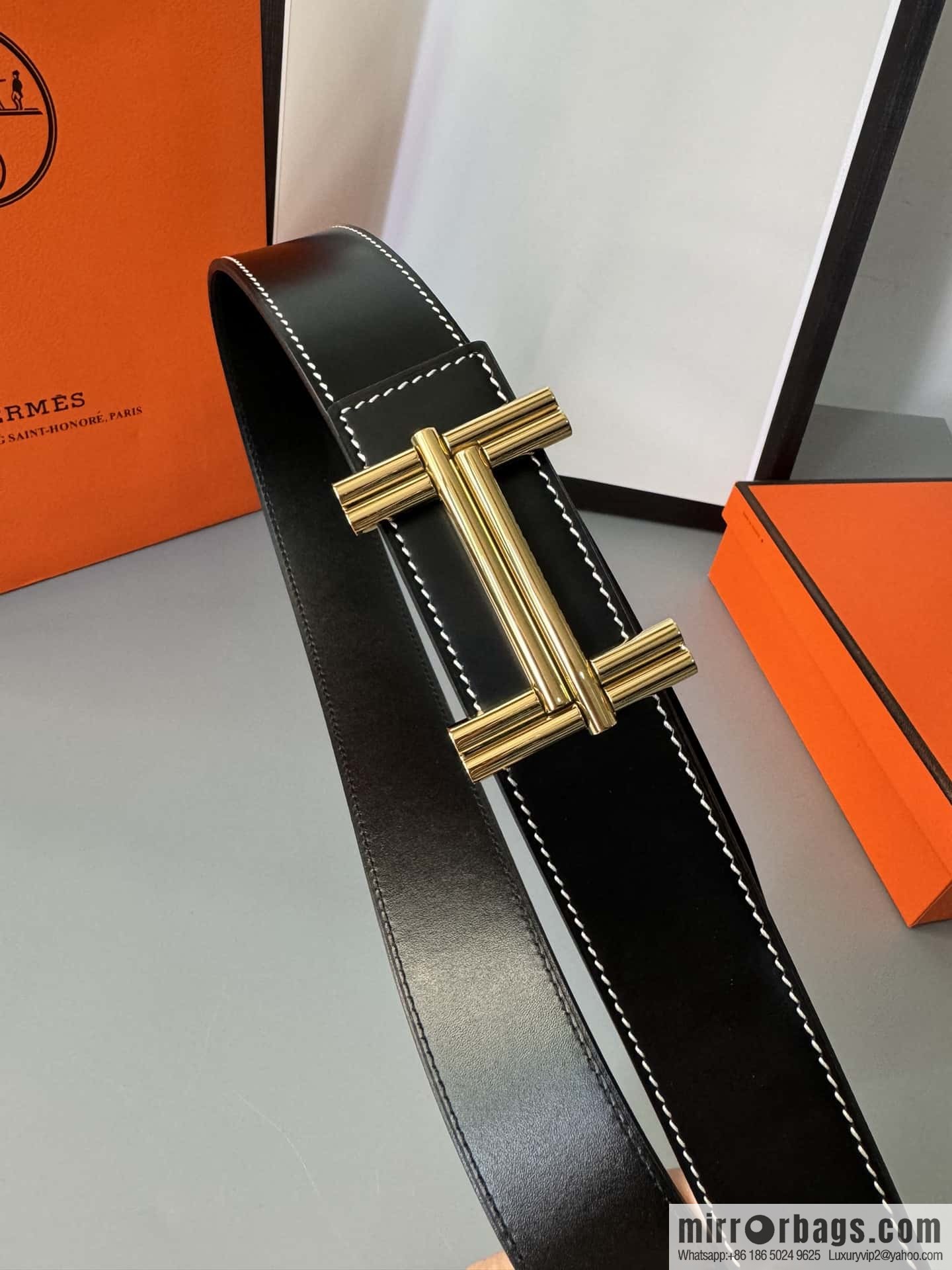 Hermes Hermes, double-sided delicate cowhide belt 38mm