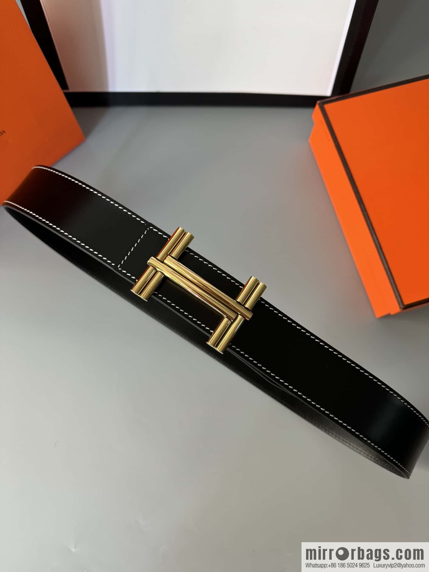 Hermes Hermes, double-sided delicate cowhide belt 38mm