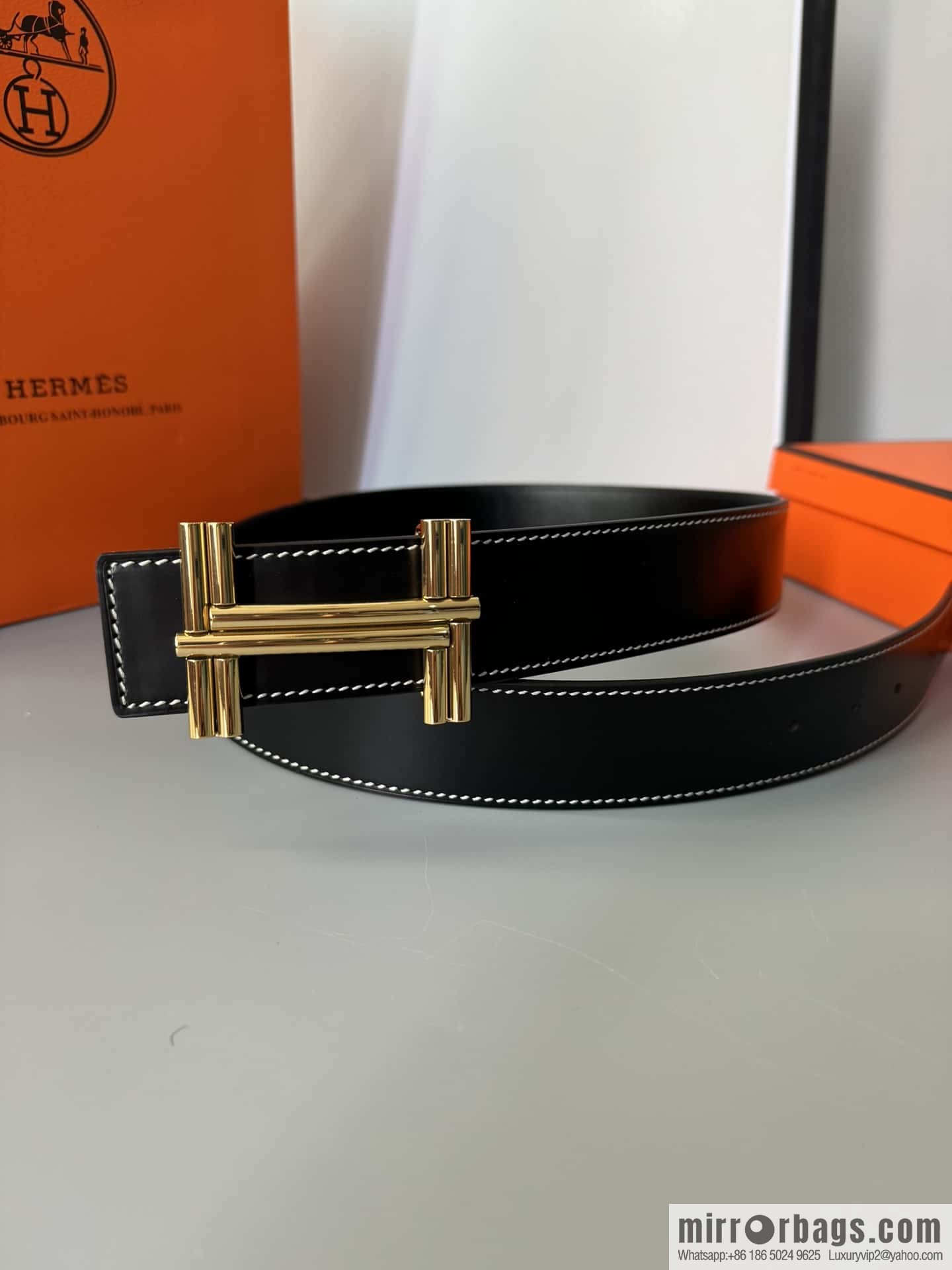 Hermes Hermes, double-sided delicate cowhide belt 38mm
