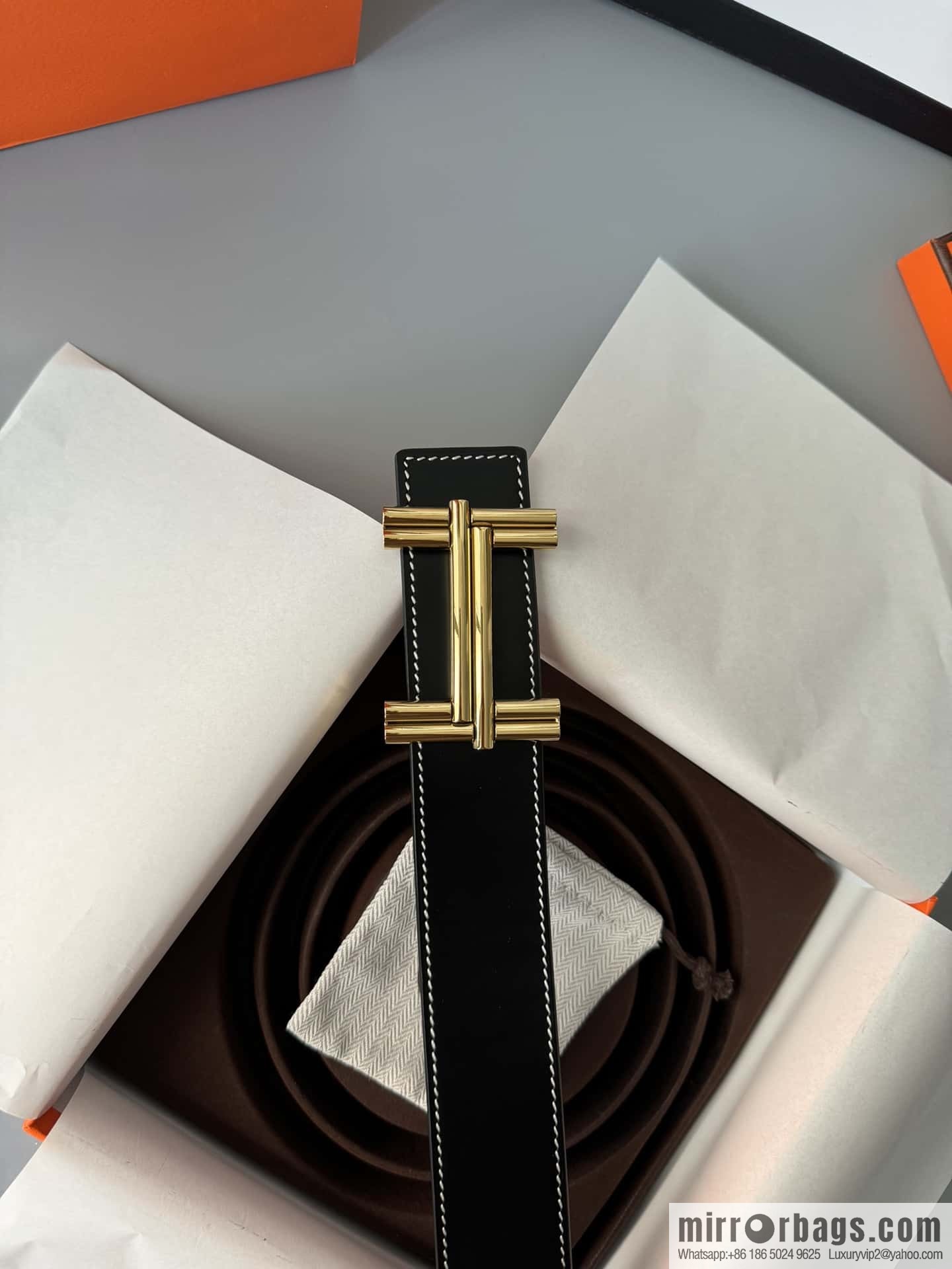 Hermes Hermes, double-sided delicate cowhide belt 38mm