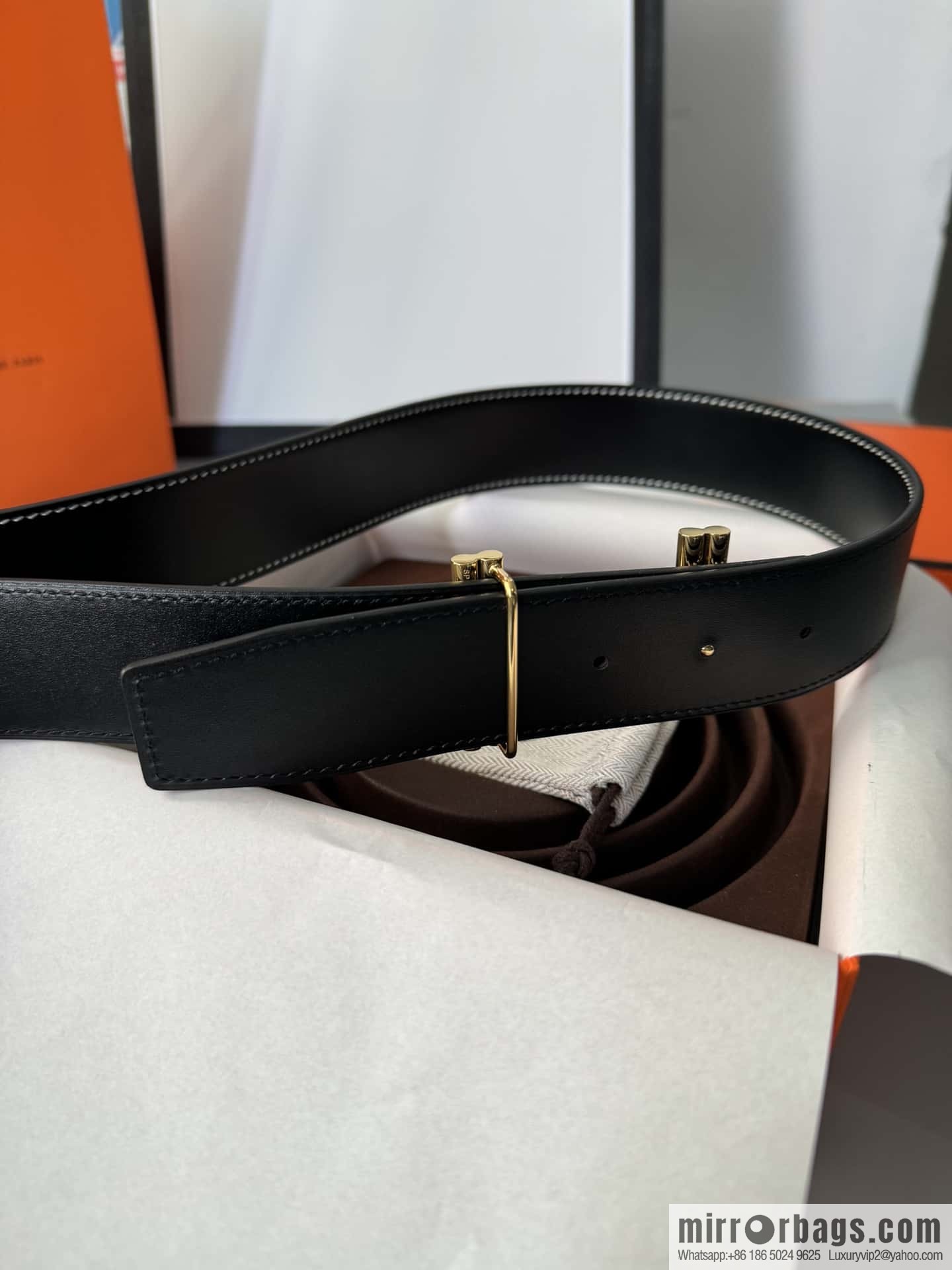 Hermes Hermes, double-sided delicate cowhide belt 38mm