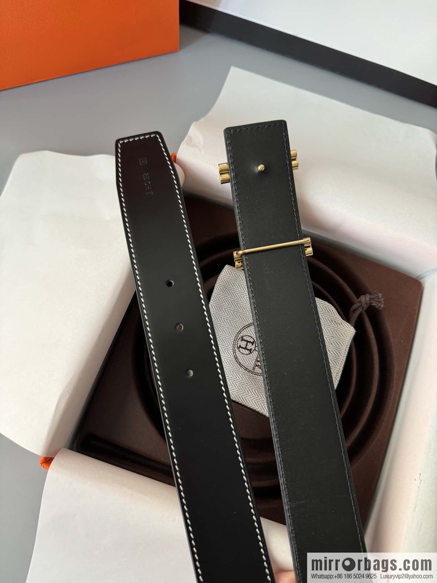 Hermes Hermes, double-sided delicate cowhide belt 38mm