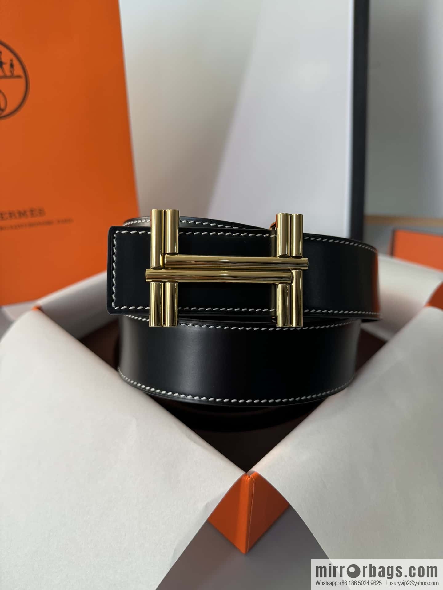 Hermes Hermes, double-sided delicate cowhide belt 38mm