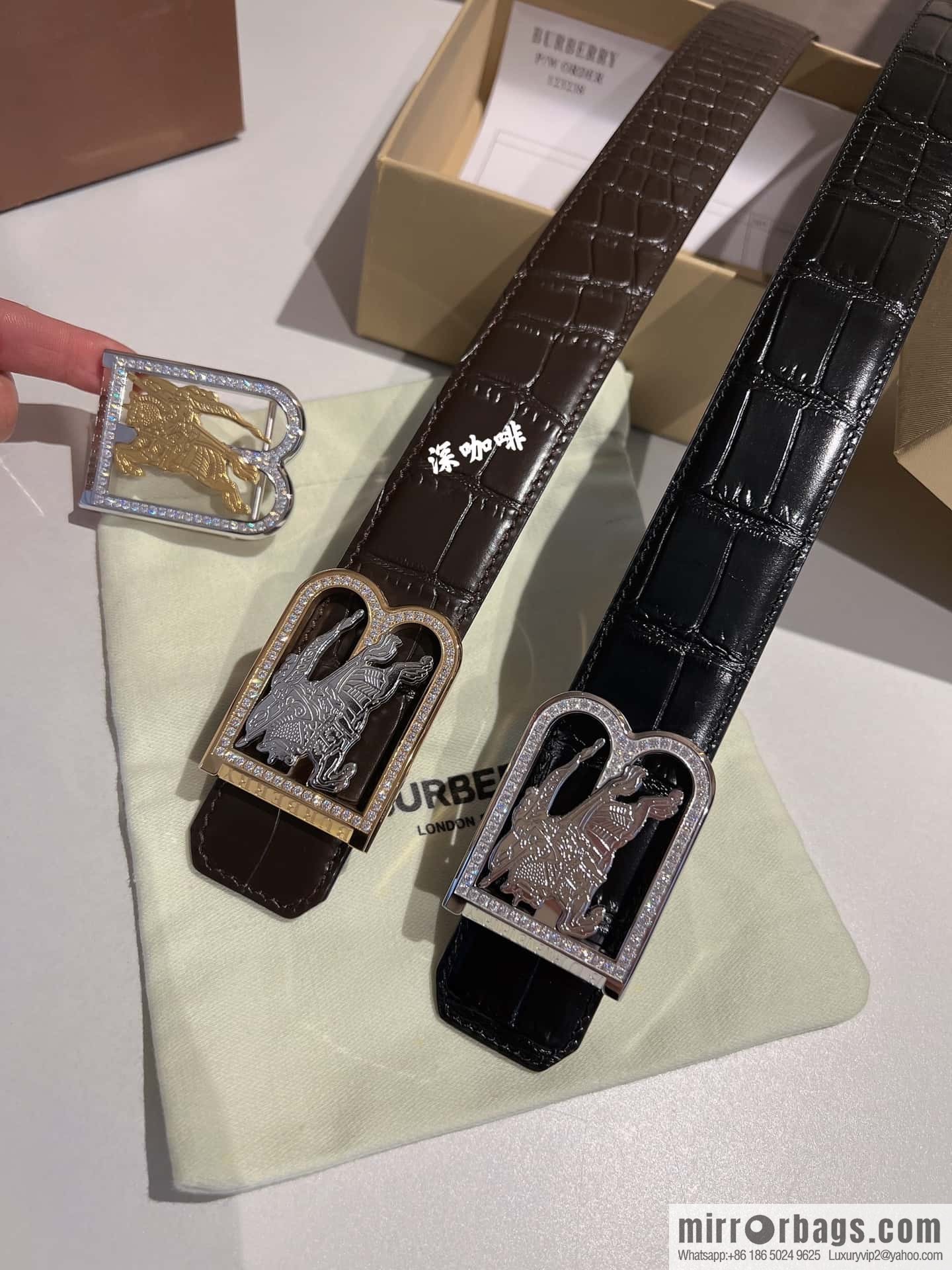 BURBERRY Burberry, stainless steel B-shaped war horse inlaid with metal buckle 3.5cm
