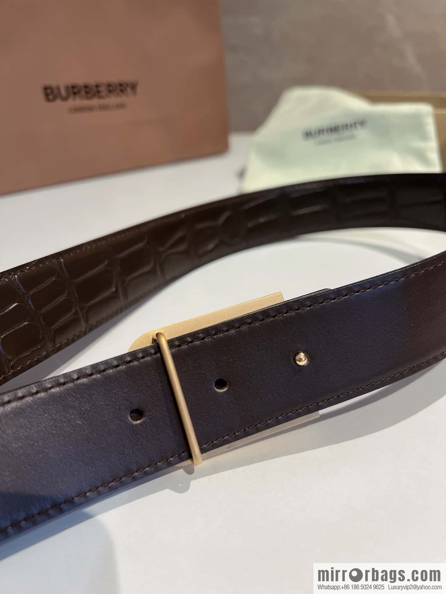BURBERRY Burberry, stainless steel B-shaped war horse inlaid with metal buckle 3.5cm