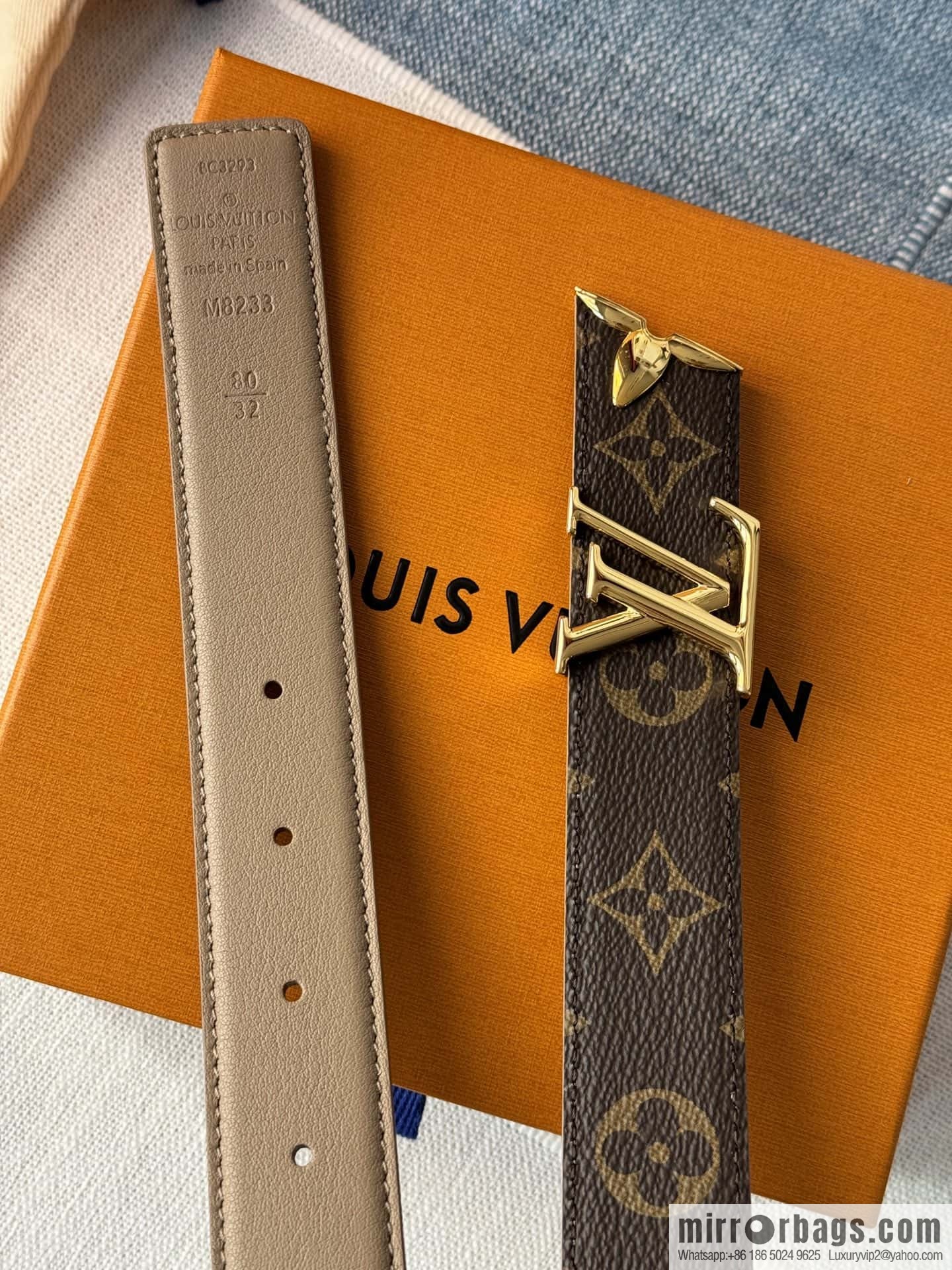 Louis Vuitton double-sided small belt 3.0CM