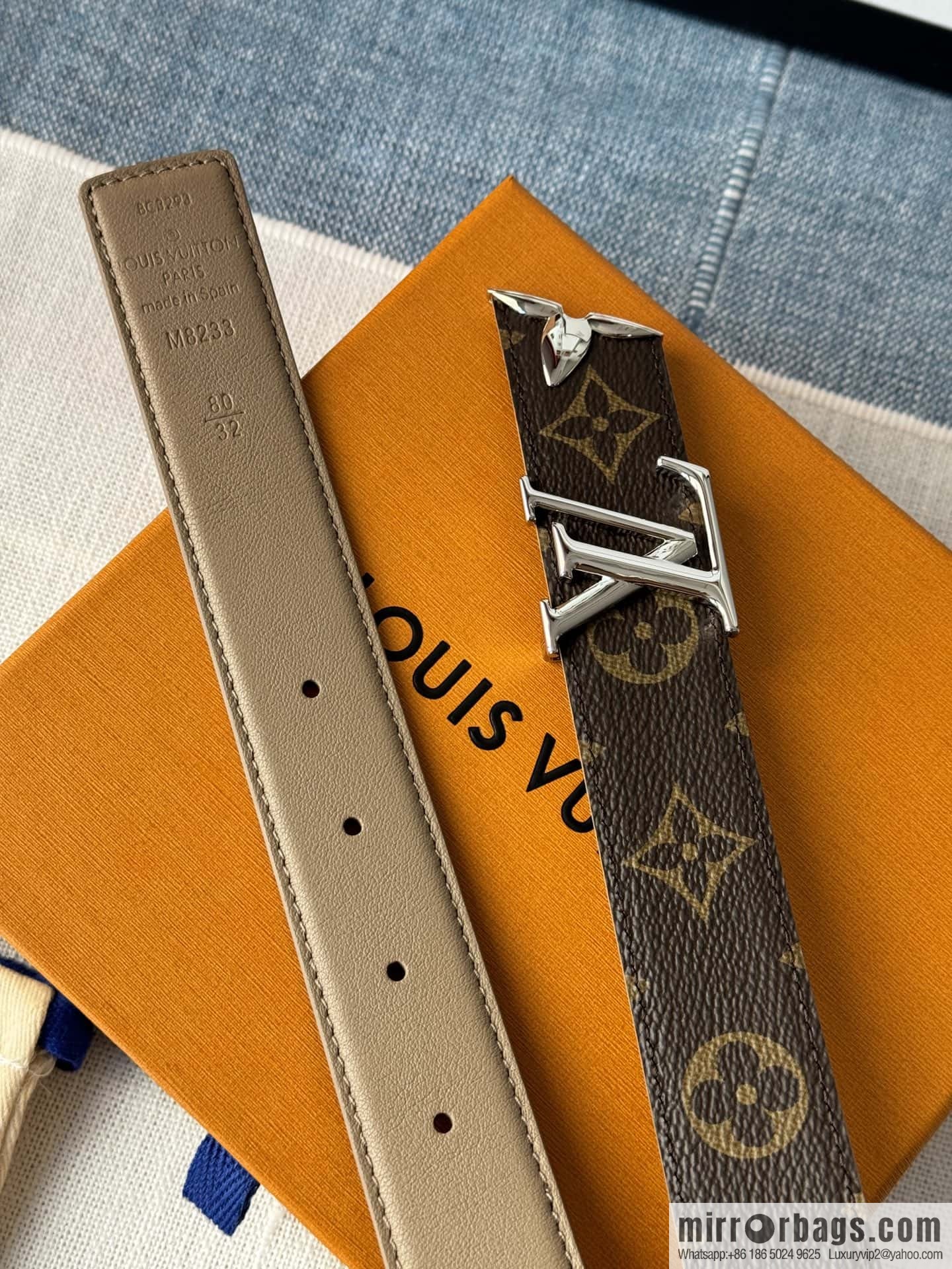 Louis Vuitton double-sided small belt 3.0CM
