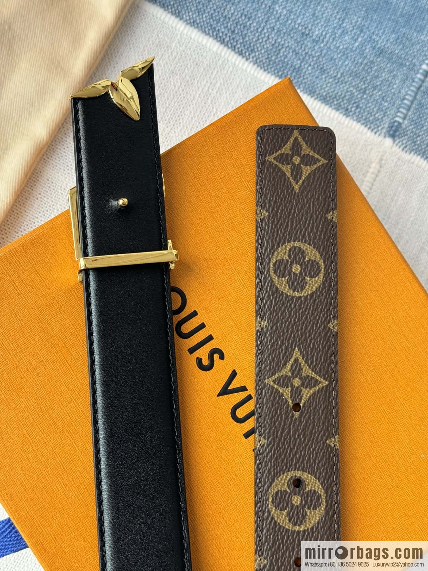 Louis Vuitton double-sided small belt 3.0CM
