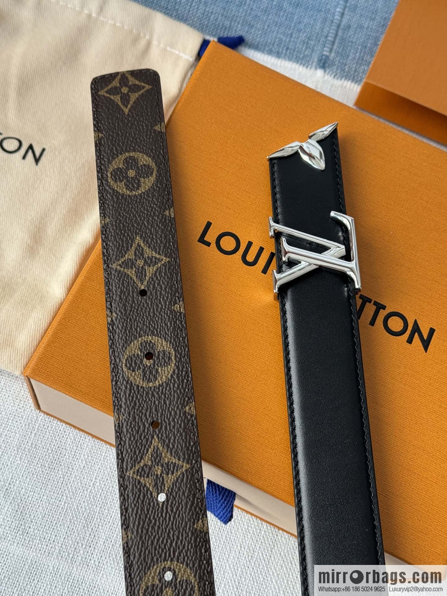 Louis Vuitton double-sided small belt 3.0CM