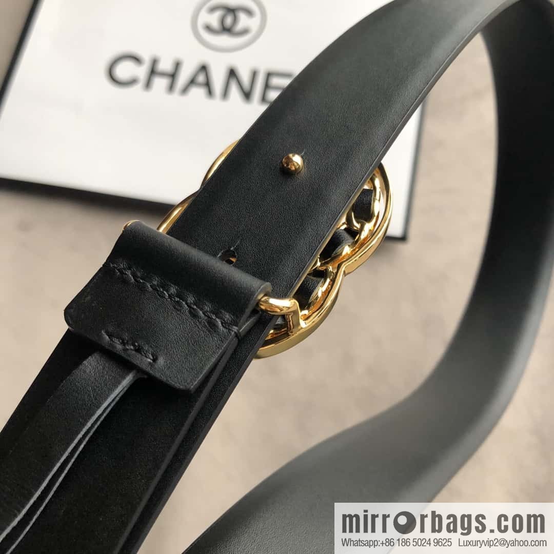 CHANEL chain buckle women's belt 3.0cm